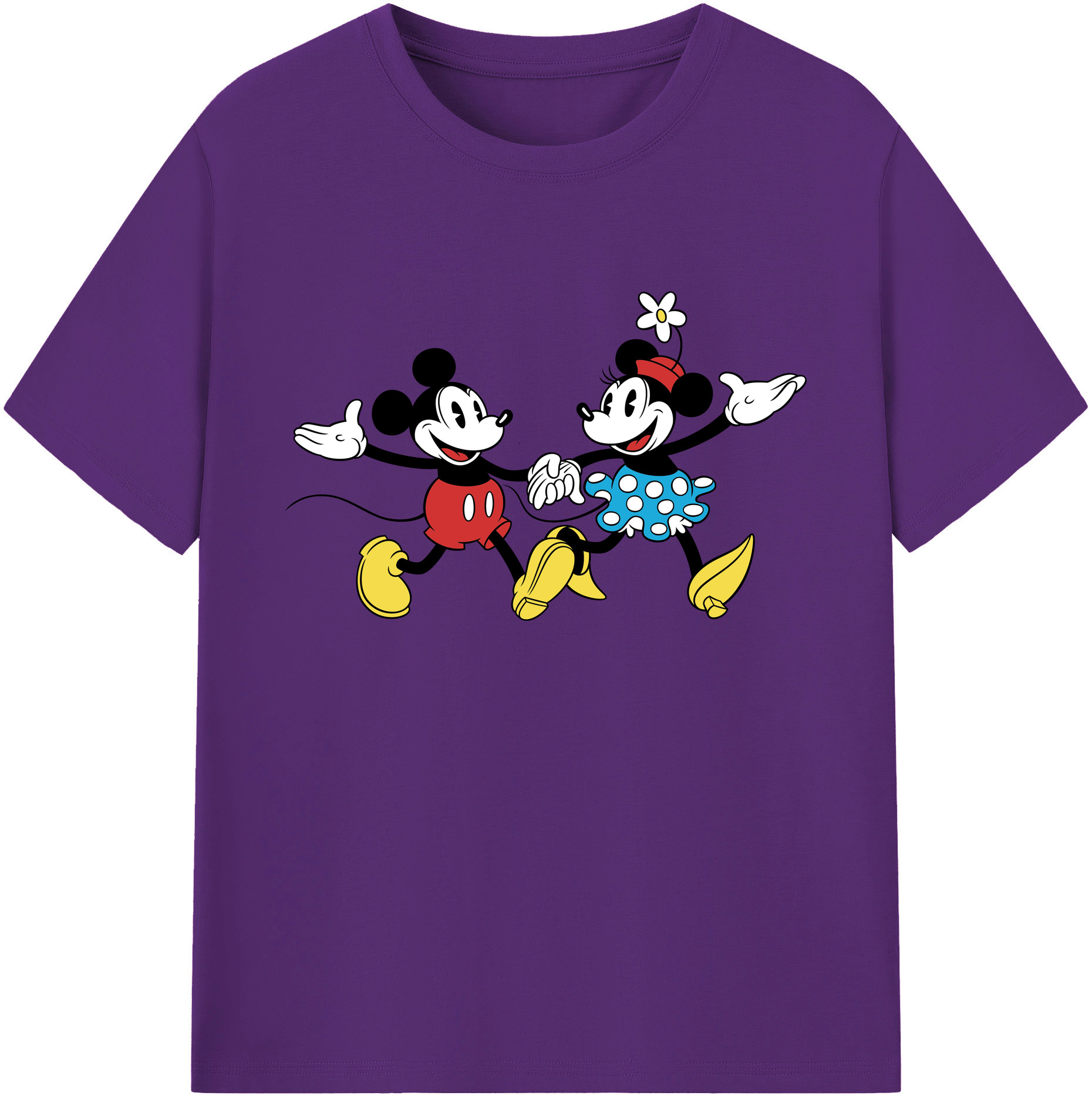 ミッキーマウス Mickey Mouse 綿100％ メンズ半袖Tシャツ｜肌触りやわらか＆通気性