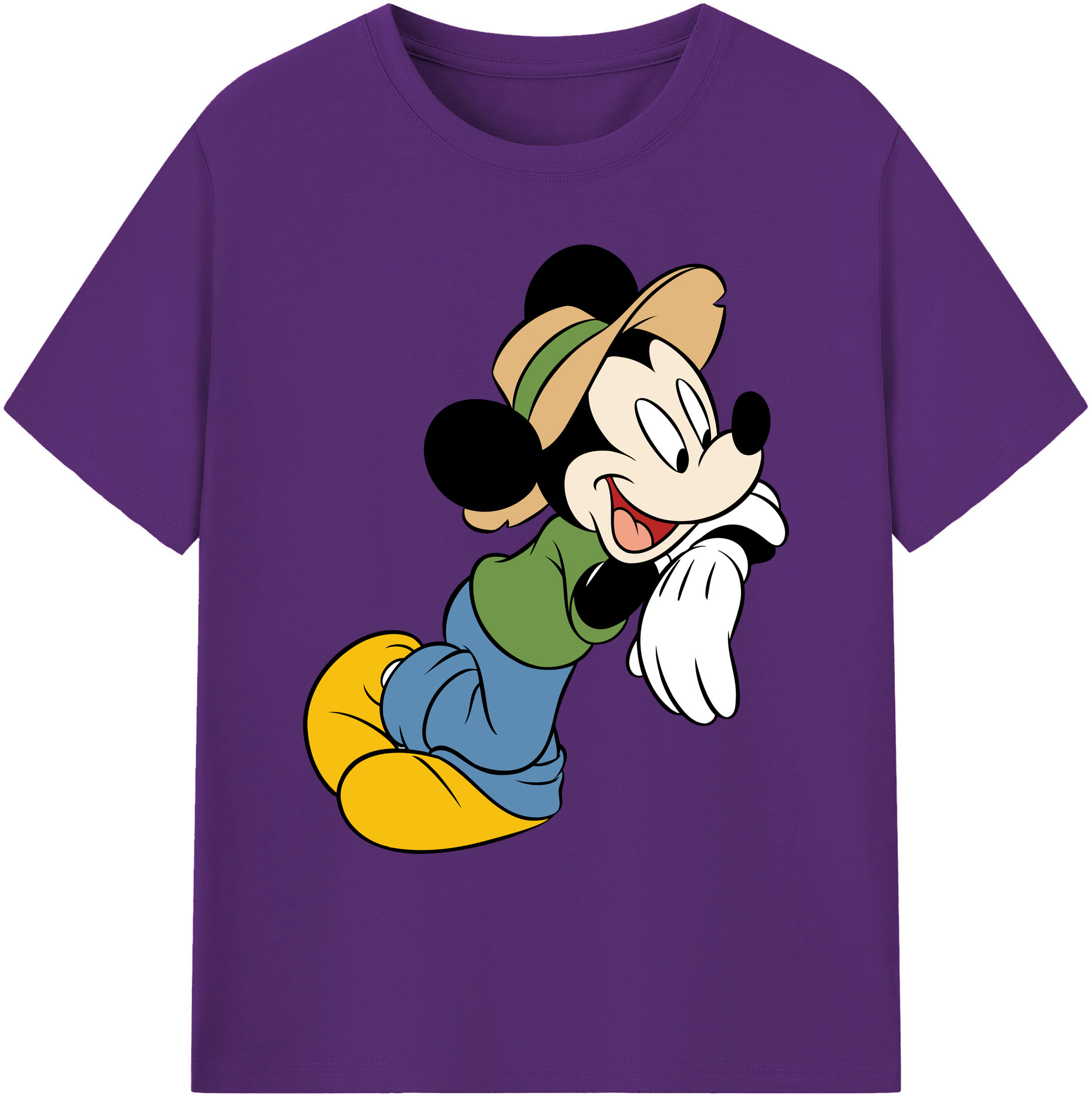 ミッキーマウス Mickey Mouse 綿100％ メンズ半袖Tシャツ｜肌触りやわらか＆通気性