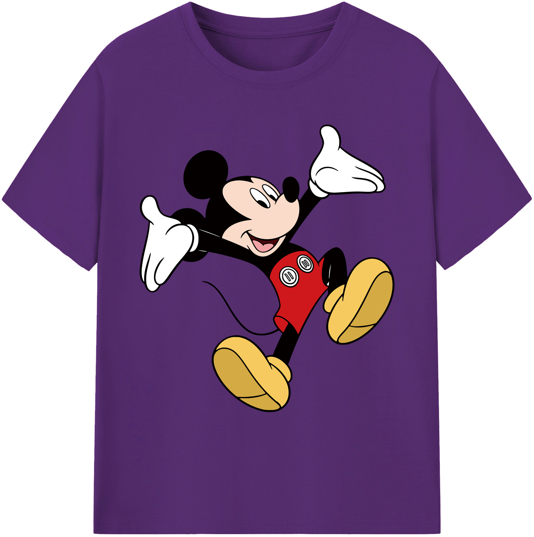 ミッキーマウス Mickey Mouse 綿100％ メンズ半袖Tシャツ｜肌触りやわらか＆通気性