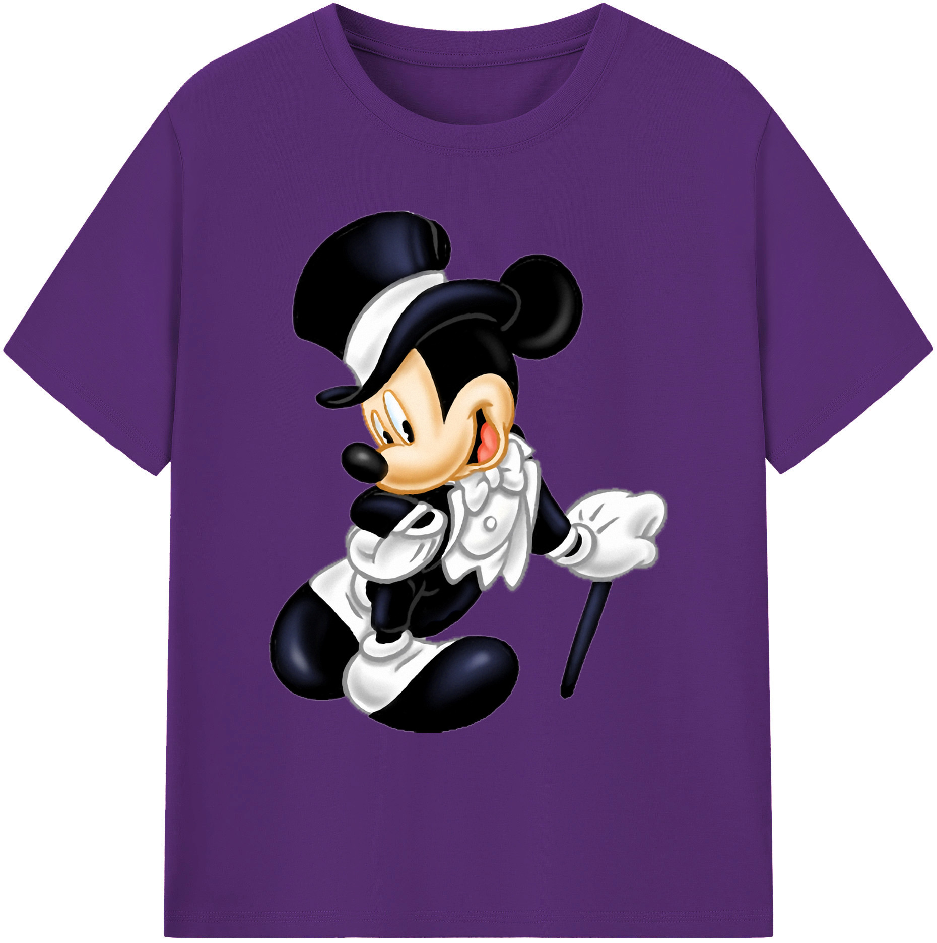 ミッキーマウス Mickey Mouse 綿100％ メンズ半袖Tシャツ｜肌触りやわらか＆通気性