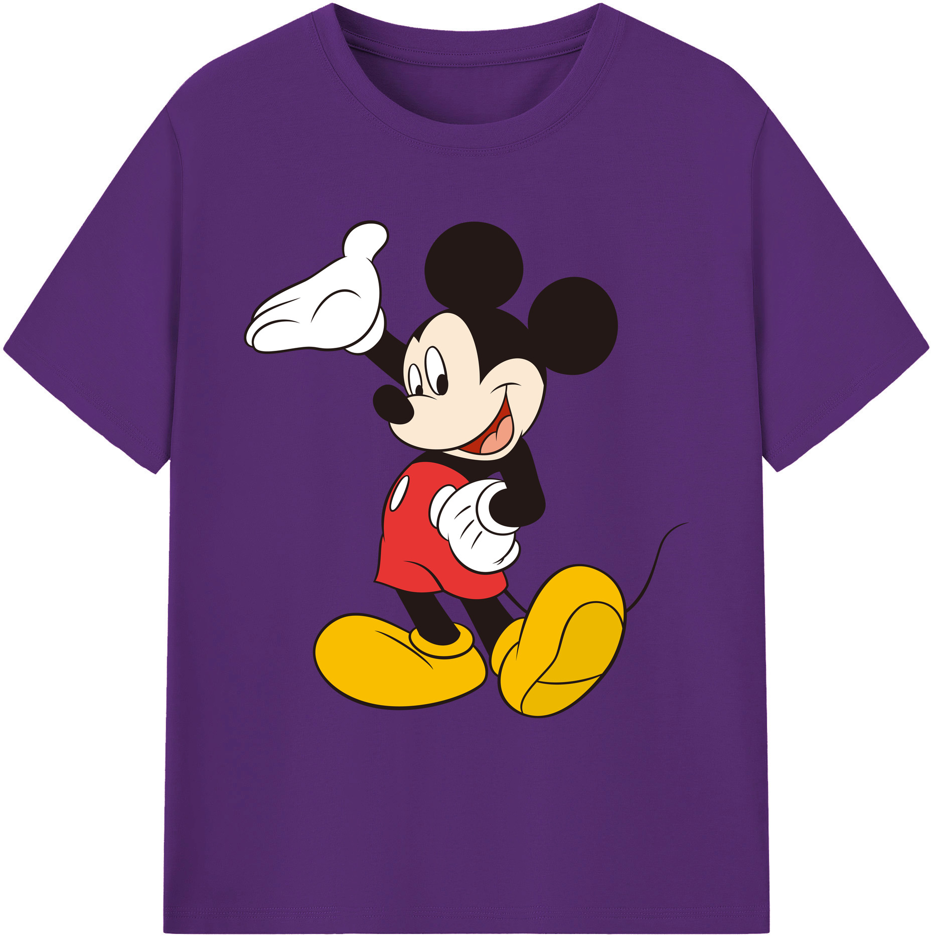 ミッキーマウス Mickey Mouse 綿100％ メンズ半袖Tシャツ｜肌触りやわらか＆通気性