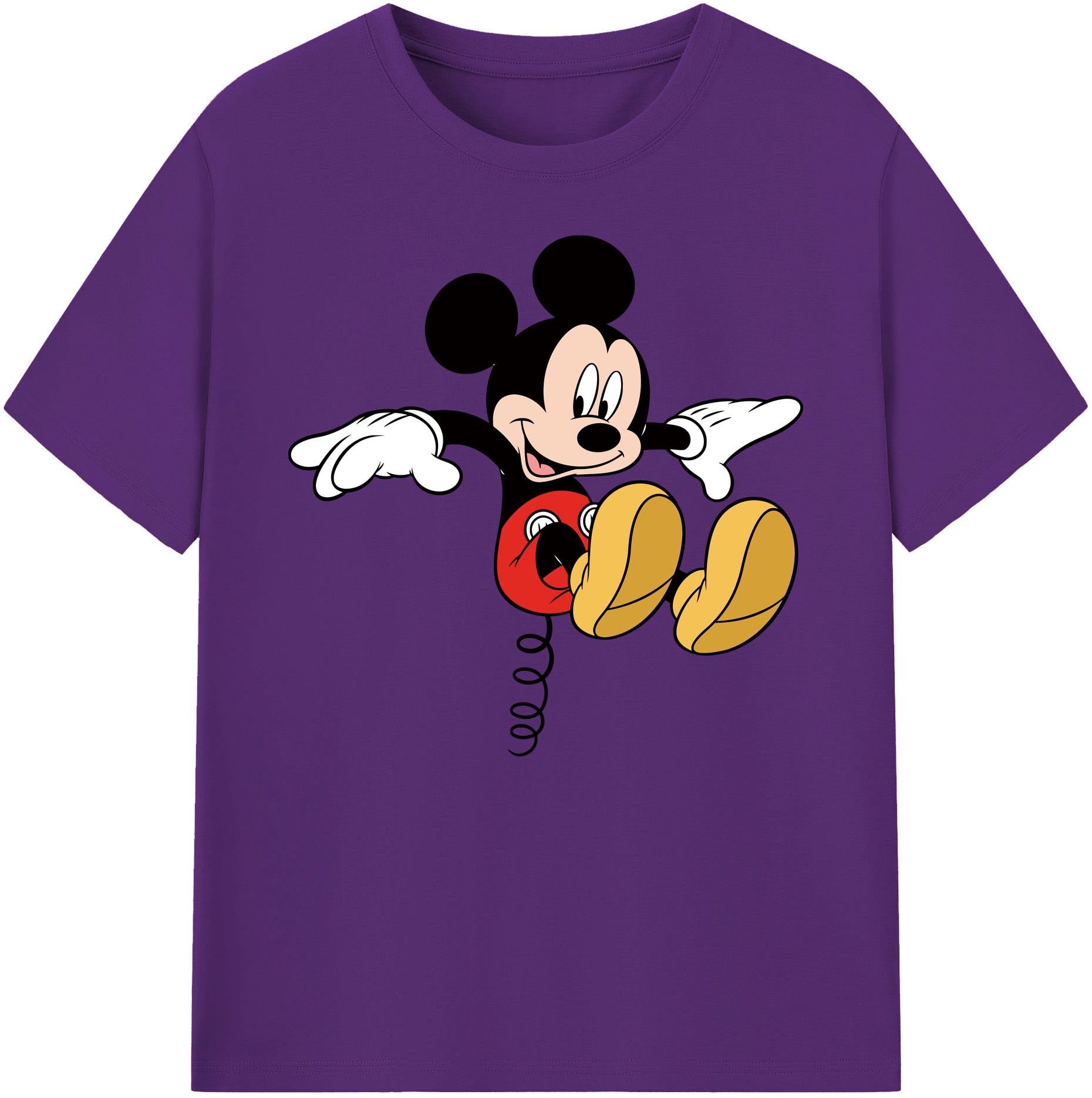 ミッキーマウス Mickey Mouse 綿100％ メンズ半袖Tシャツ｜肌触りやわらか＆通気性