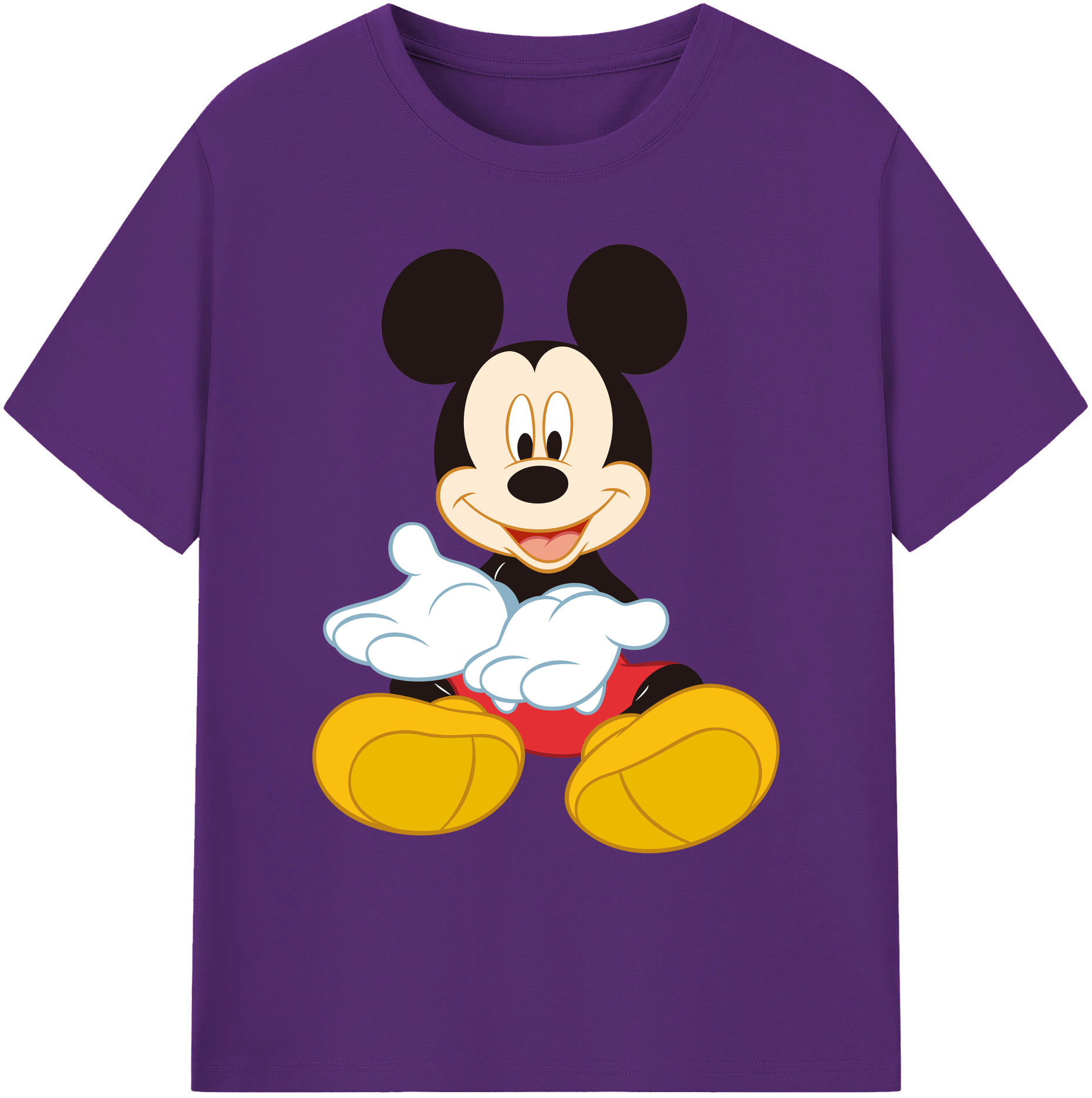 ミッキーマウス Mickey Mouse 綿100％ メンズ半袖Tシャツ｜肌触りやわらか＆通気性