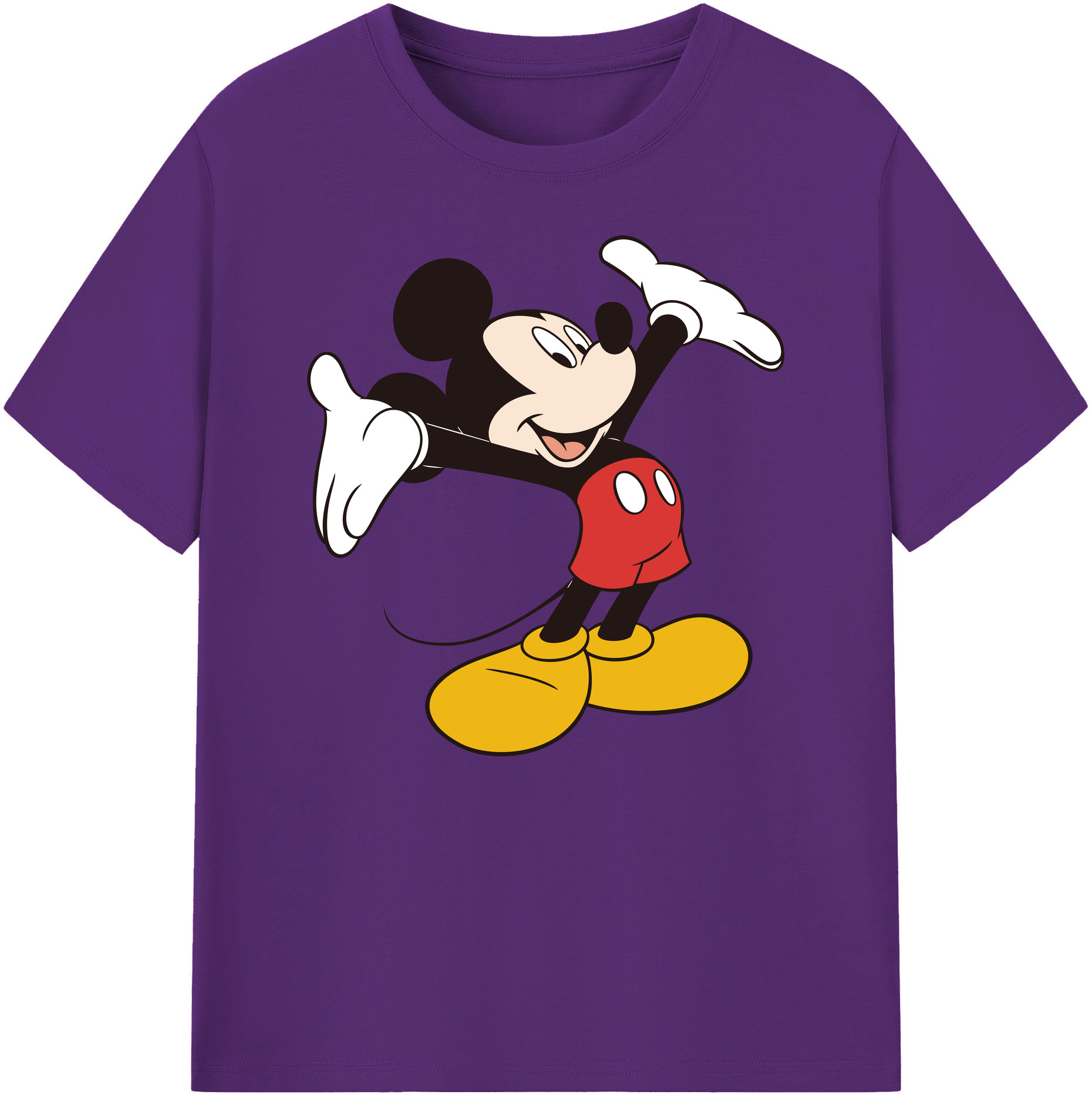 ミッキーマウス Mickey Mouse 綿100％ メンズ半袖Tシャツ｜肌触りやわらか＆通気性