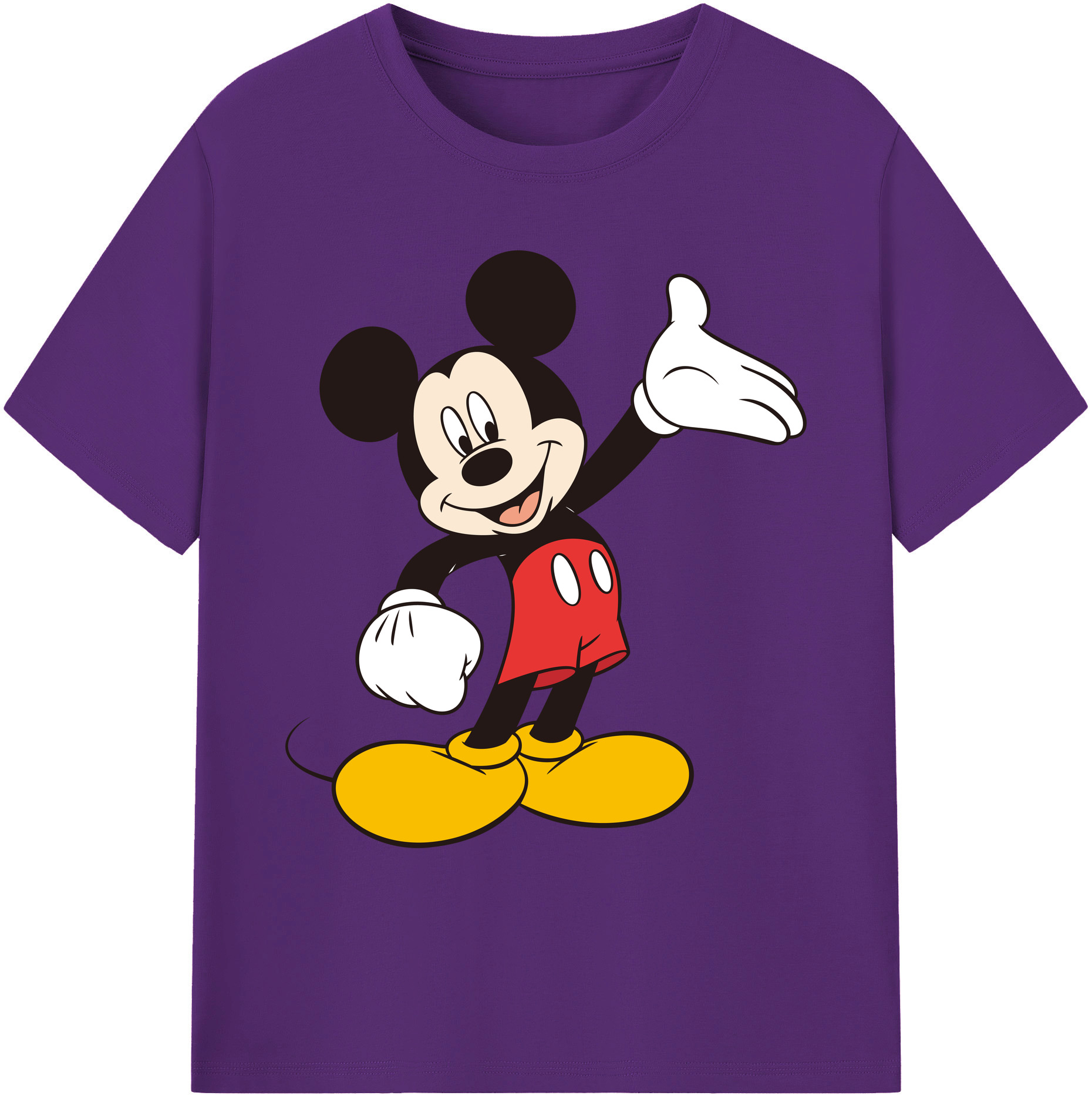 ミッキーマウス Mickey Mouse 綿100％ メンズ半袖Tシャツ｜肌触りやわらか＆通気性