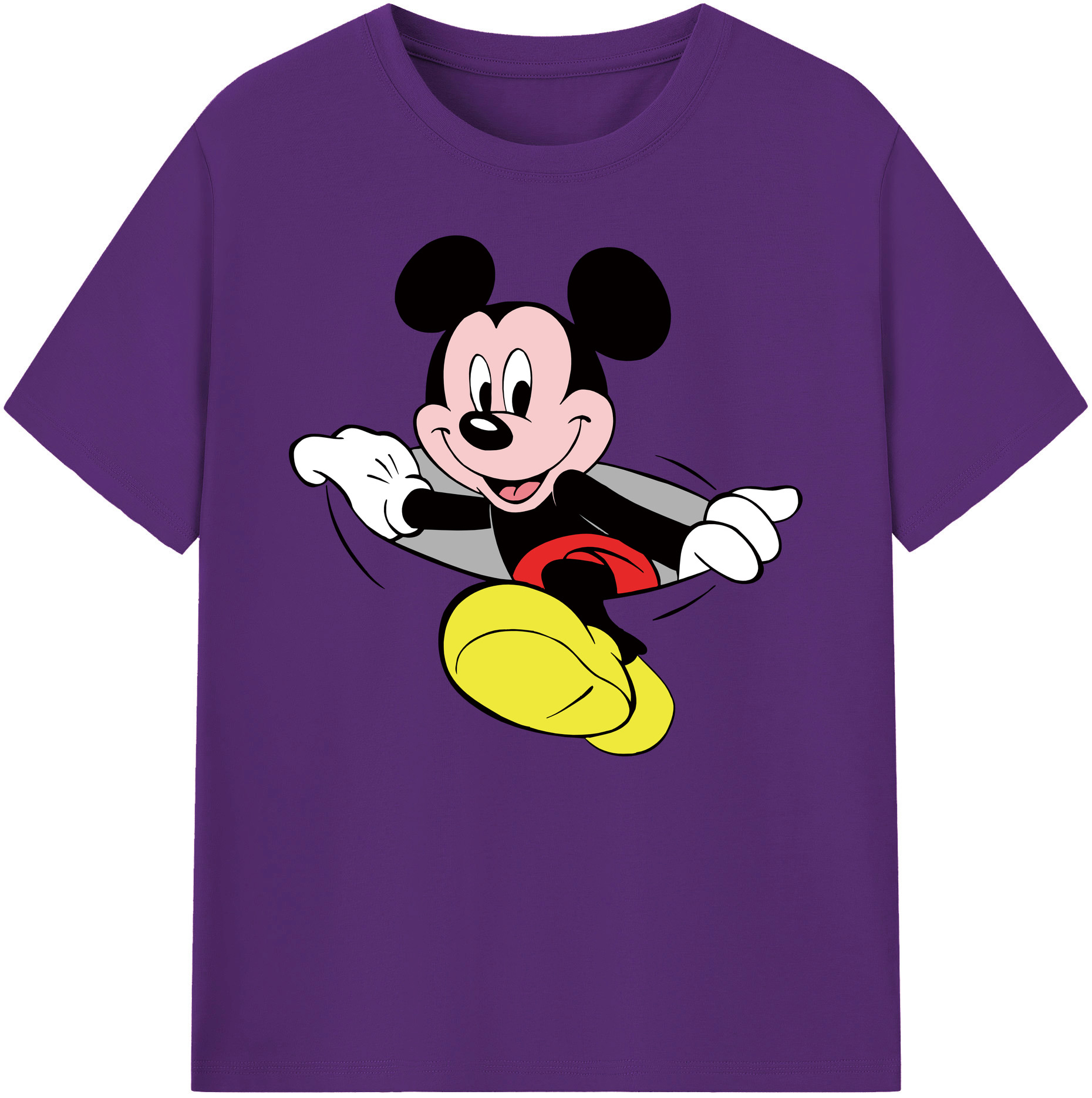 ミッキーマウス Mickey Mouse 綿100％ メンズ半袖Tシャツ｜肌触りやわらか＆通気性