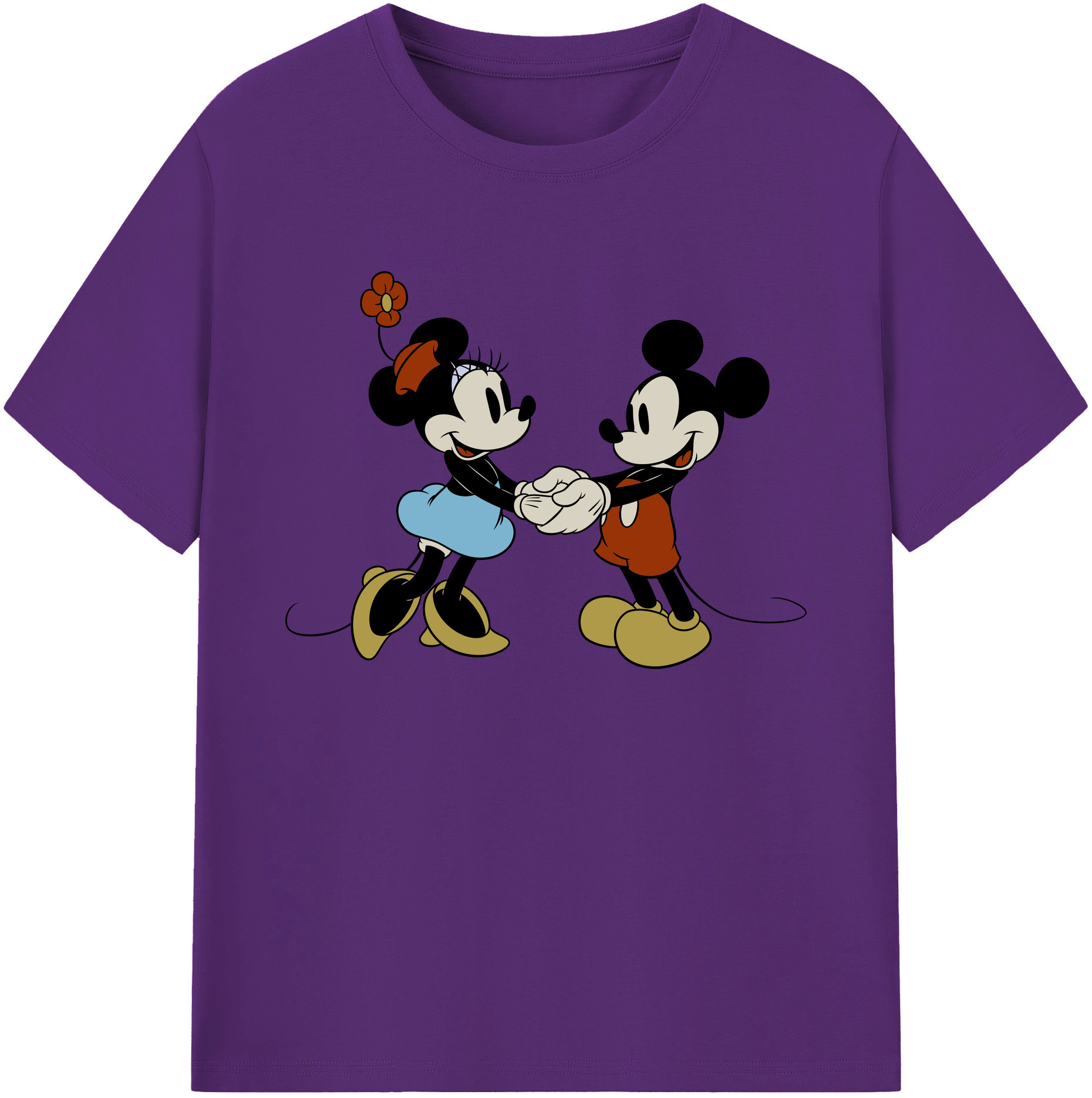 ミッキーマウス Mickey Mouse 綿100％ メンズ半袖Tシャツ｜肌触りやわらか＆通気性
