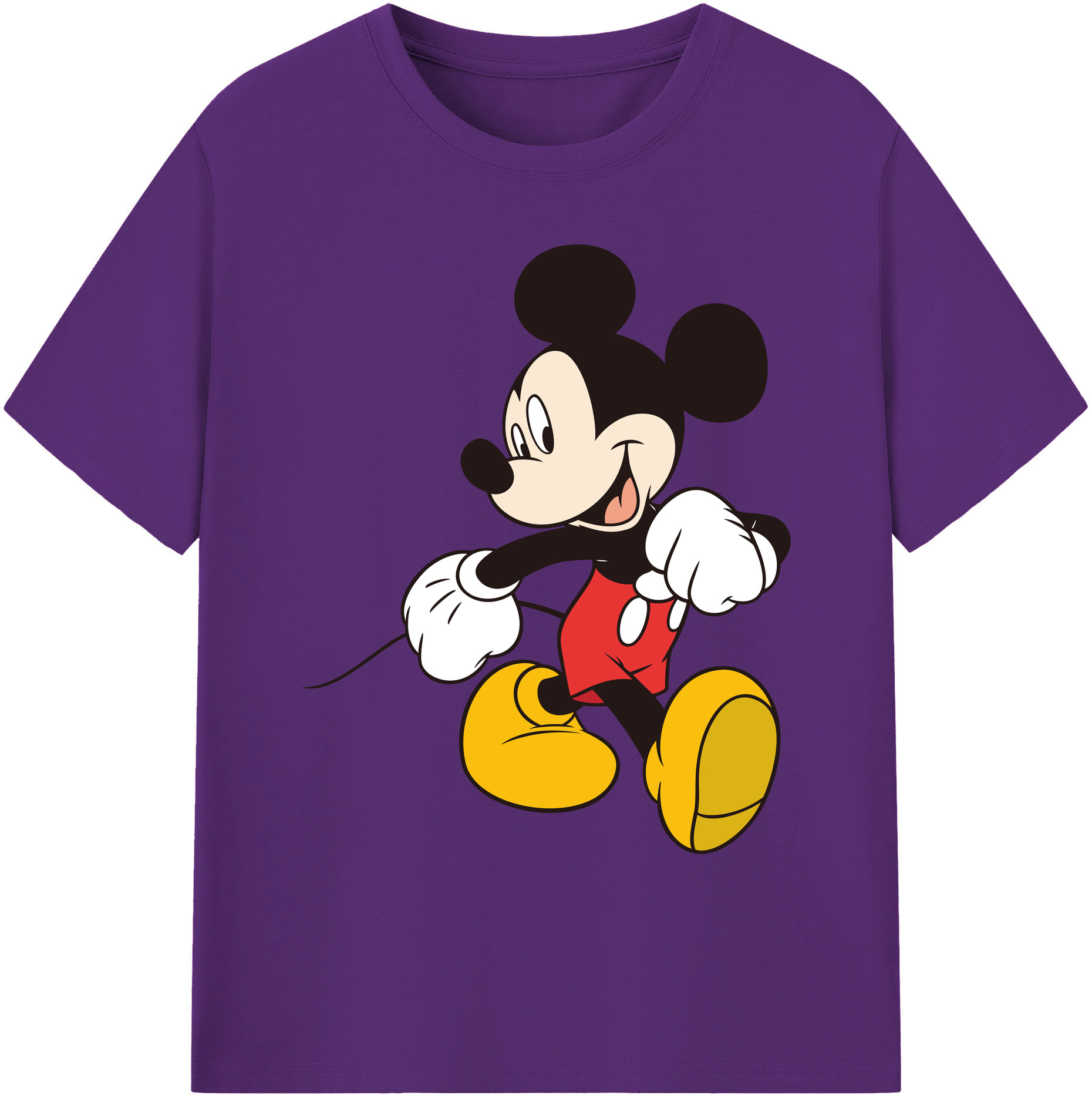 ミッキーマウス Mickey Mouse 綿100％ メンズ半袖Tシャツ｜肌触りやわらか＆通気性