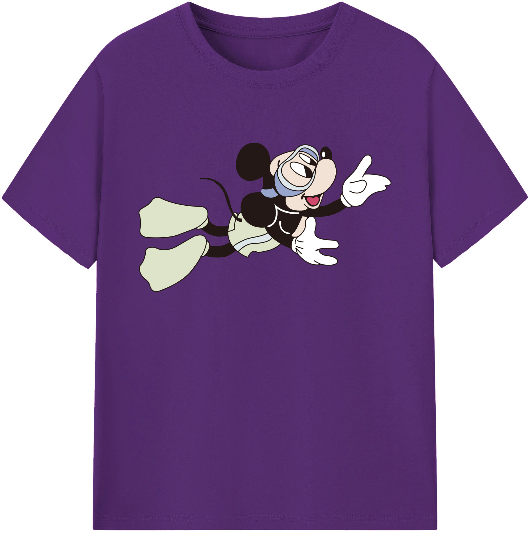 ミッキーマウス Mickey Mouse 綿100％ メンズ半袖Tシャツ｜肌触りやわらか＆通気性