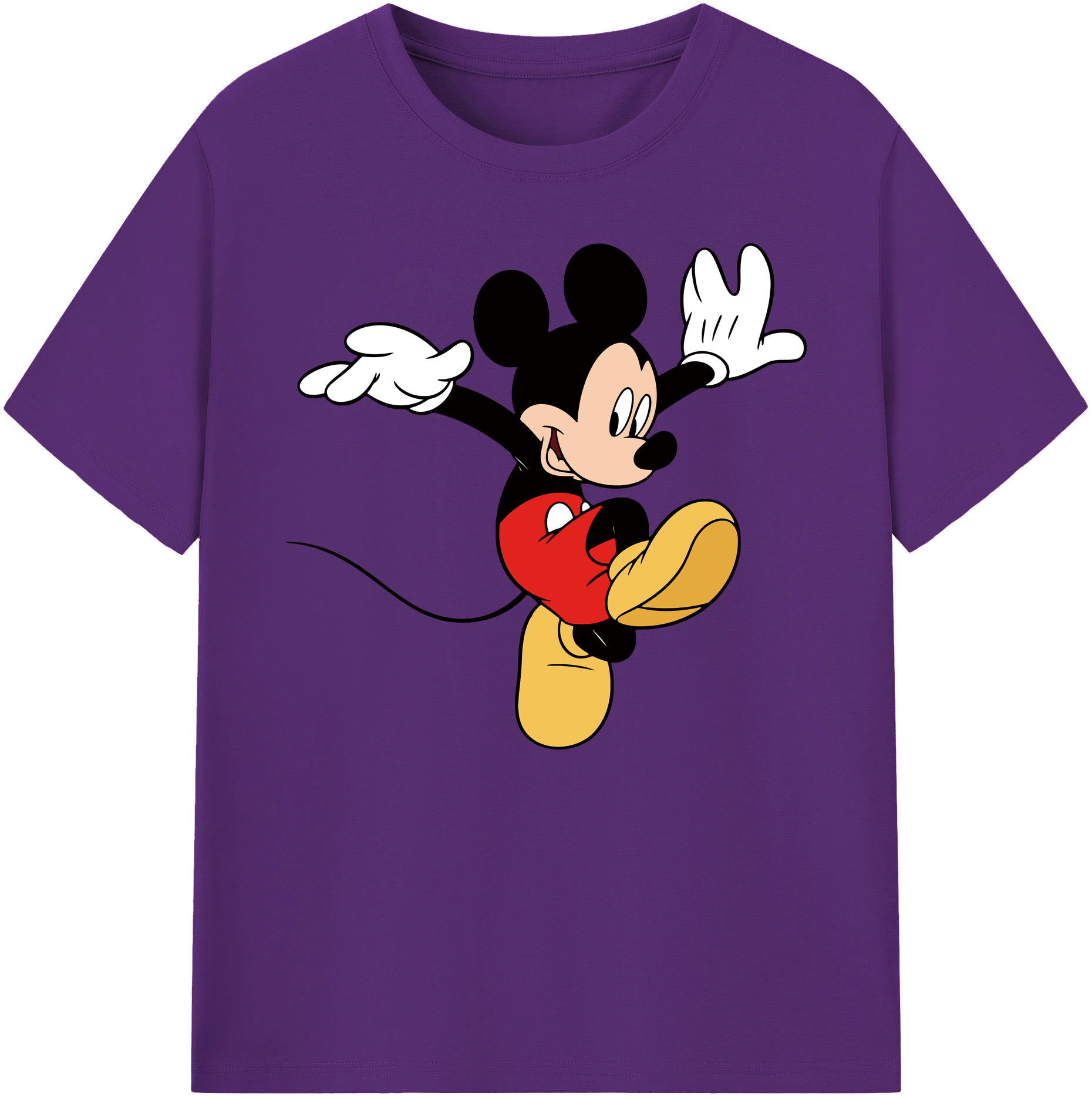 ミッキーマウス Mickey Mouse 綿100％ メンズ半袖Tシャツ｜肌触りやわらか＆通気性