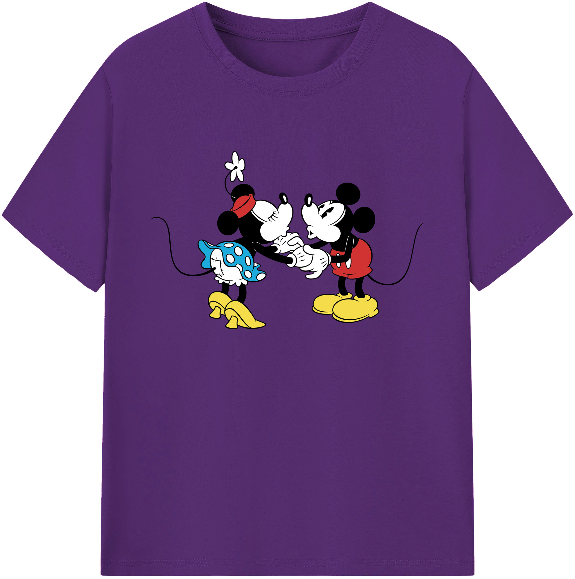 ミッキーマウス Mickey Mouse 綿100％ メンズ半袖Tシャツ｜肌触りやわらか＆通気性