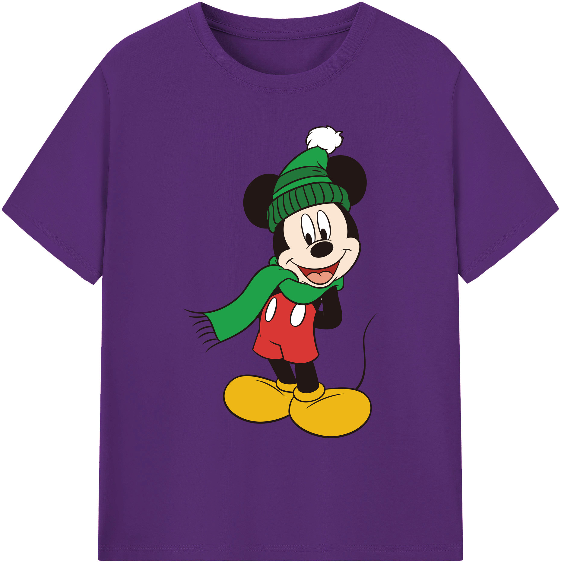 ミッキーマウス Mickey Mouse 綿100％ メンズ半袖Tシャツ｜肌触りやわらか＆通気性