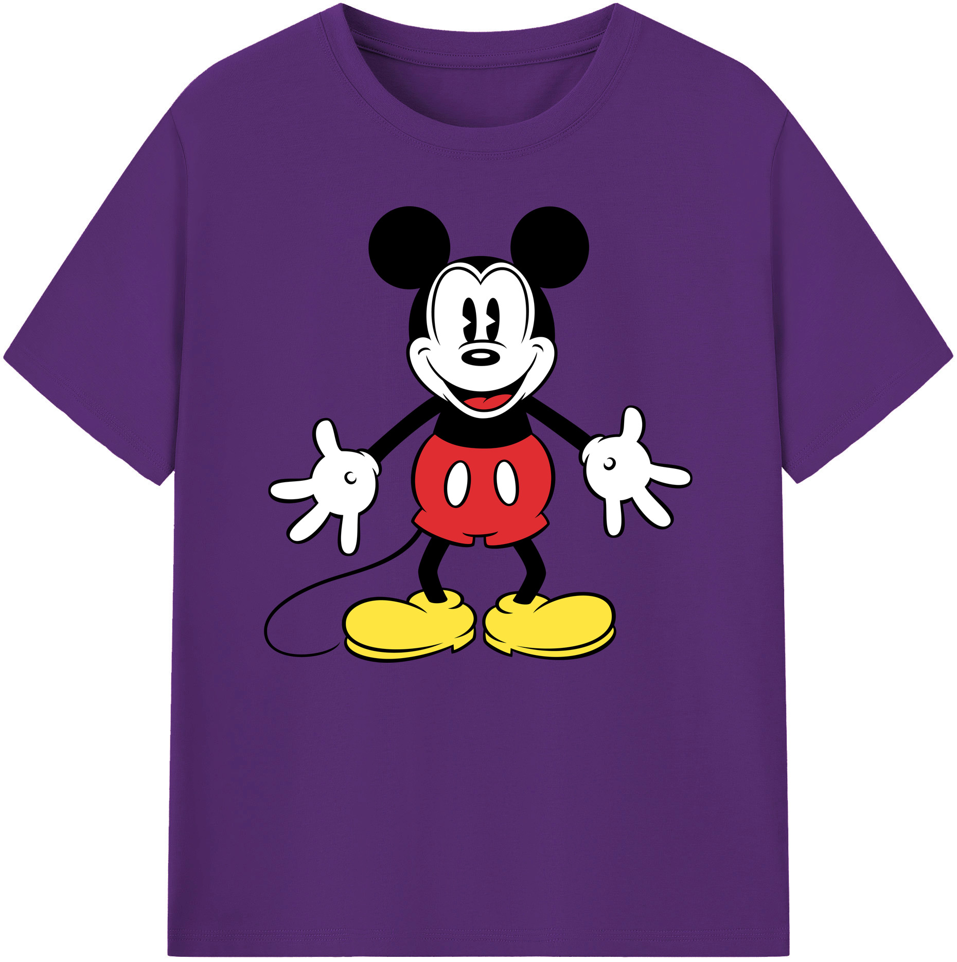 ミッキーマウス Mickey Mouse 綿100％ メンズ半袖Tシャツ｜肌触りやわらか＆通気性