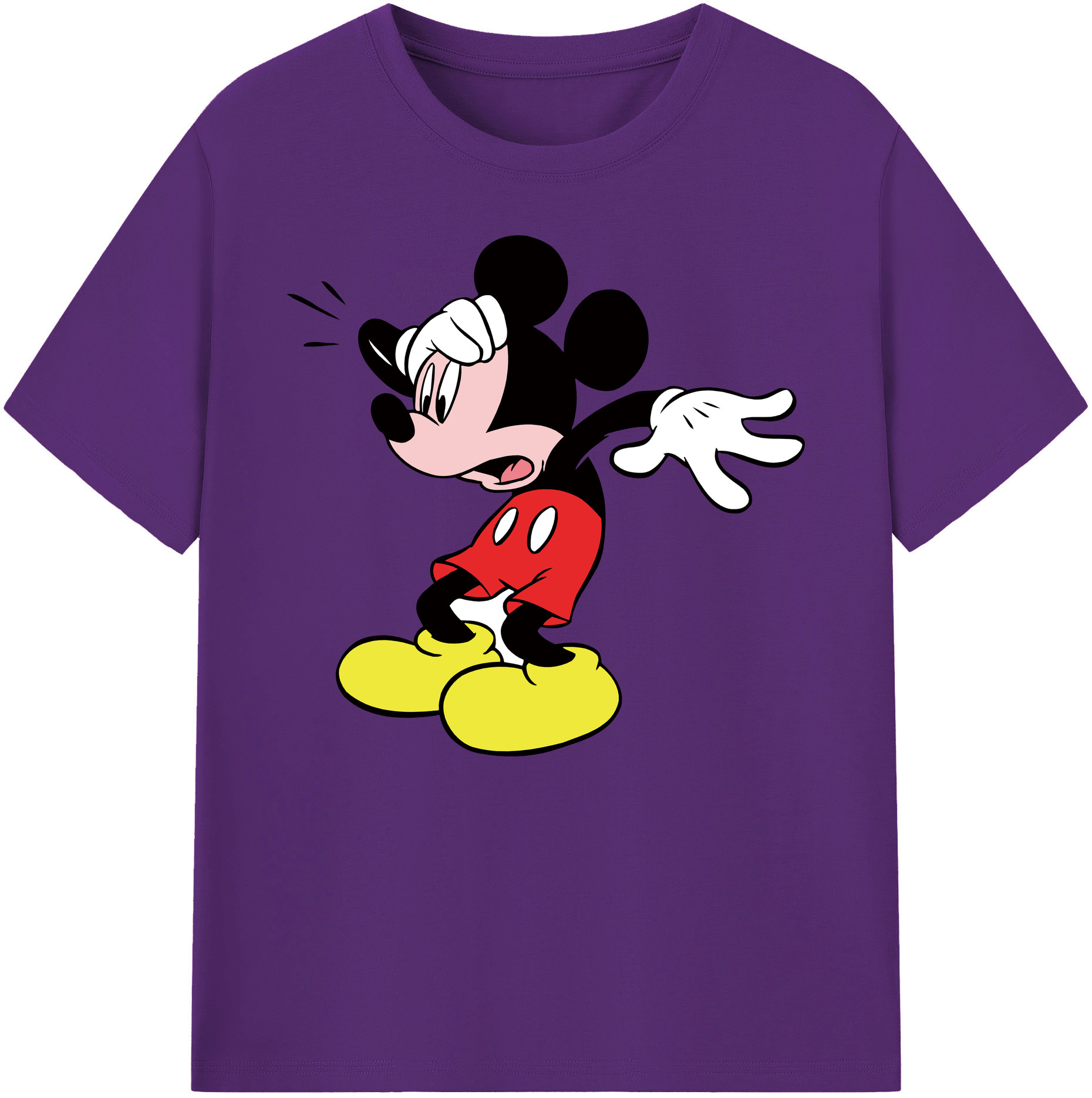 ミッキーマウス Mickey Mouse 綿100％ メンズ半袖Tシャツ｜肌触りやわらか＆通気性