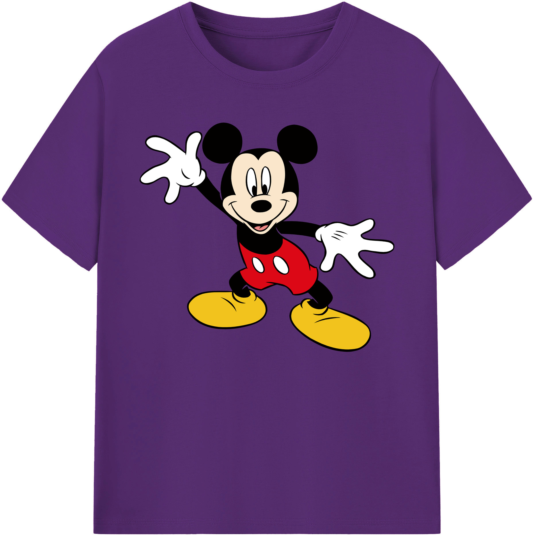 ミッキーマウス Mickey Mouse 綿100％ メンズ半袖Tシャツ｜肌触りやわらか＆通気性