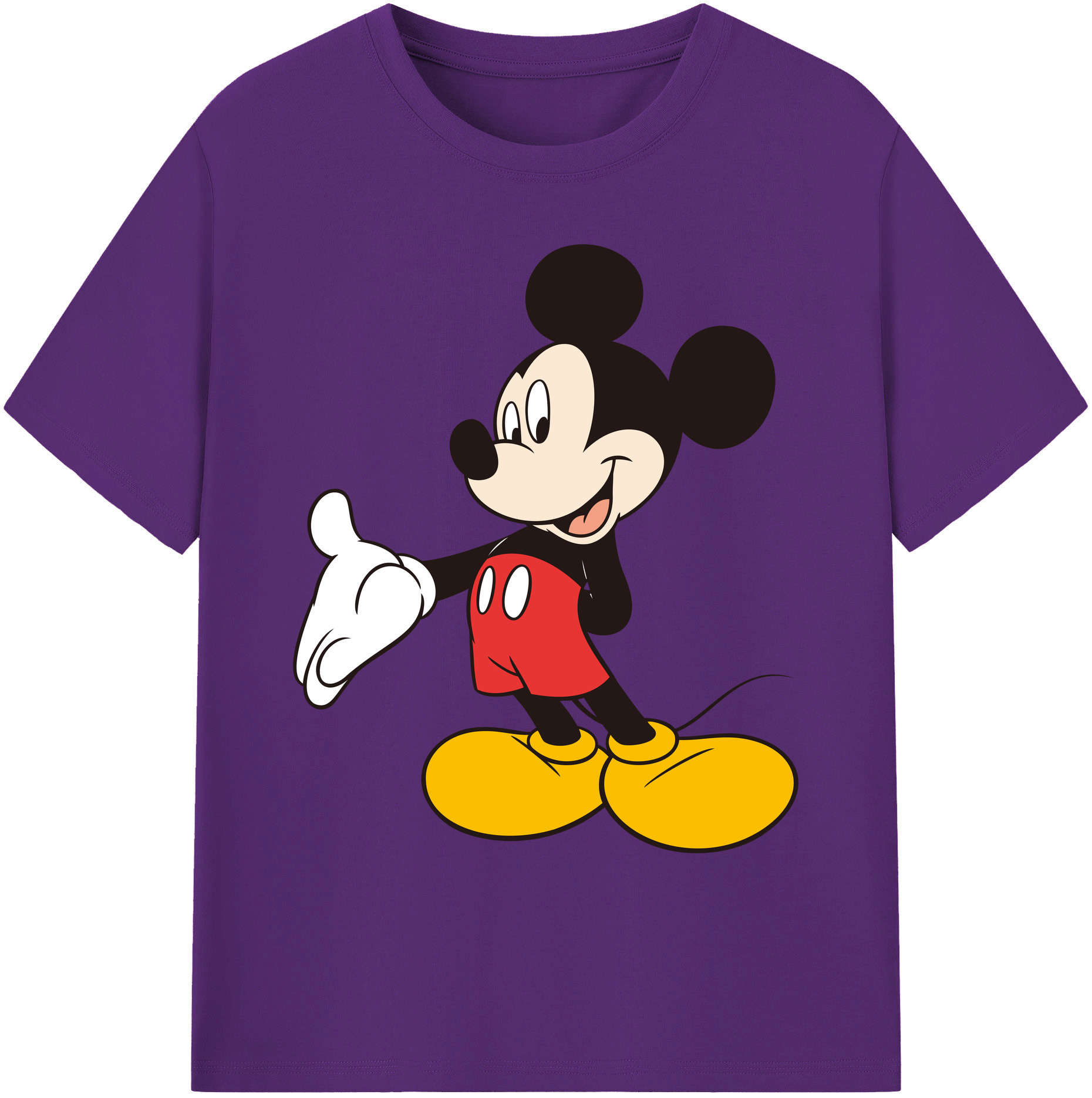ミッキーマウス Mickey Mouse 綿100％ メンズ半袖Tシャツ｜肌触りやわらか＆通気性
