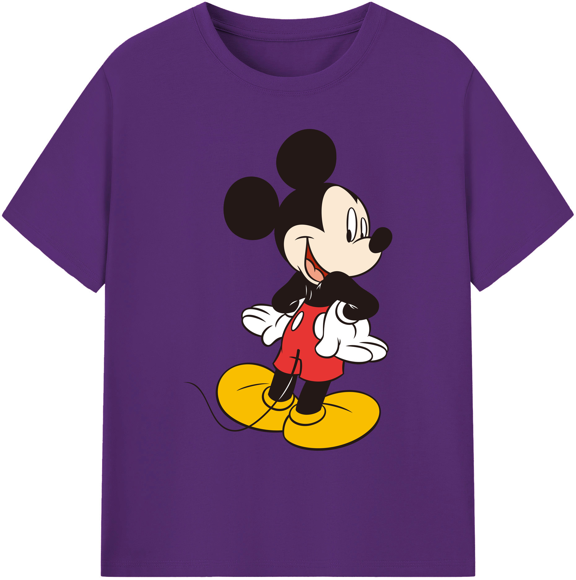 ミッキーマウス Mickey Mouse 綿100％ メンズ半袖Tシャツ｜肌触りやわらか＆通気性