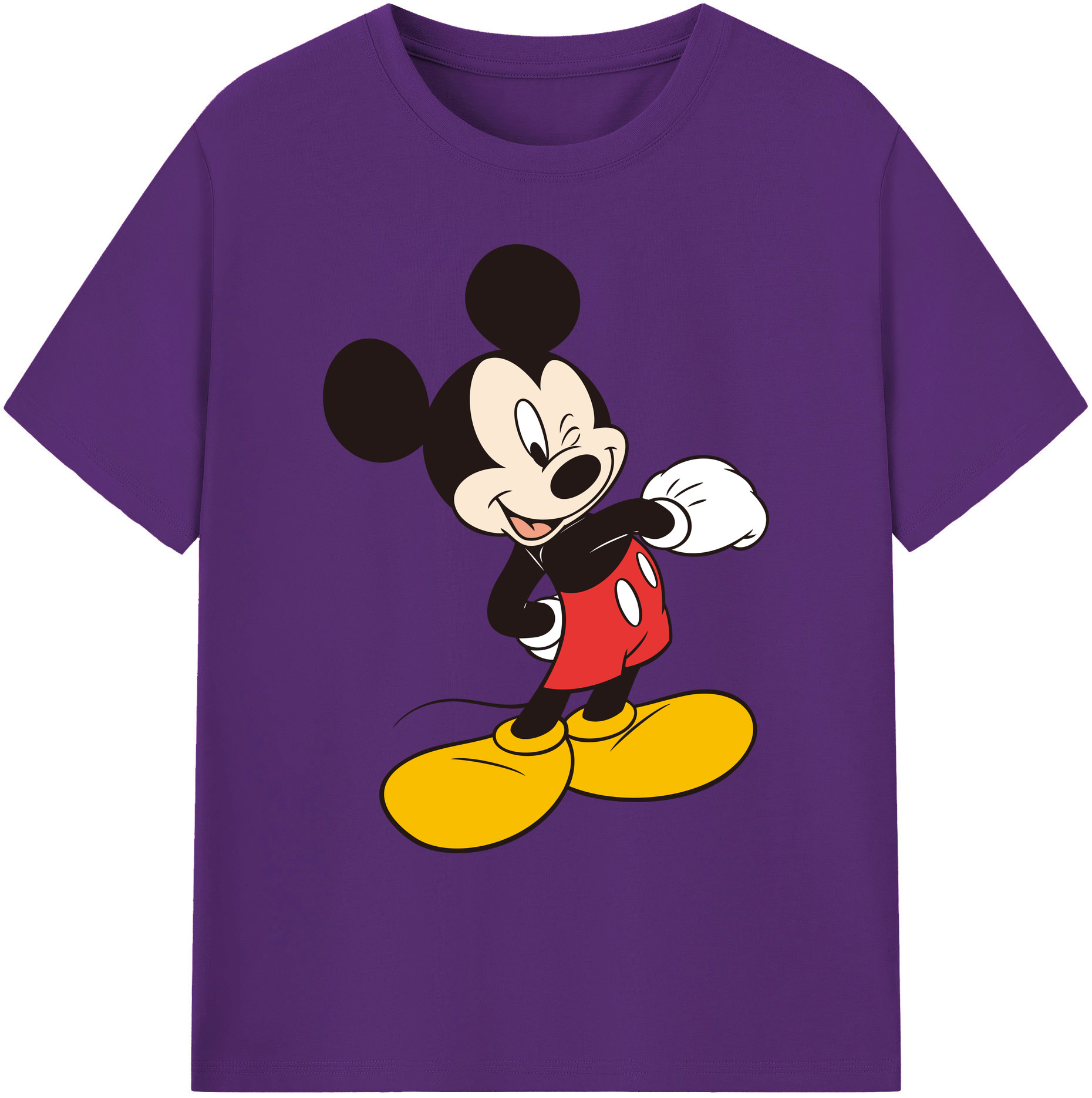 ミッキーマウス Mickey Mouse 綿100％ メンズ半袖Tシャツ｜肌触りやわらか＆通気性