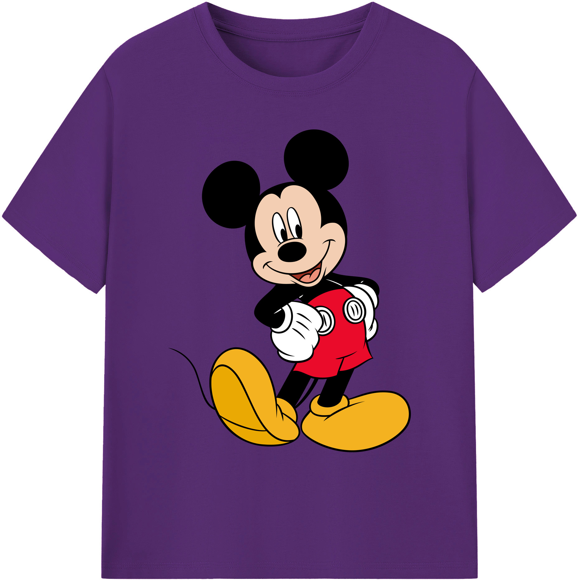 ミッキーマウス Mickey Mouse 綿100％ メンズ半袖Tシャツ｜肌触りやわらか＆通気性