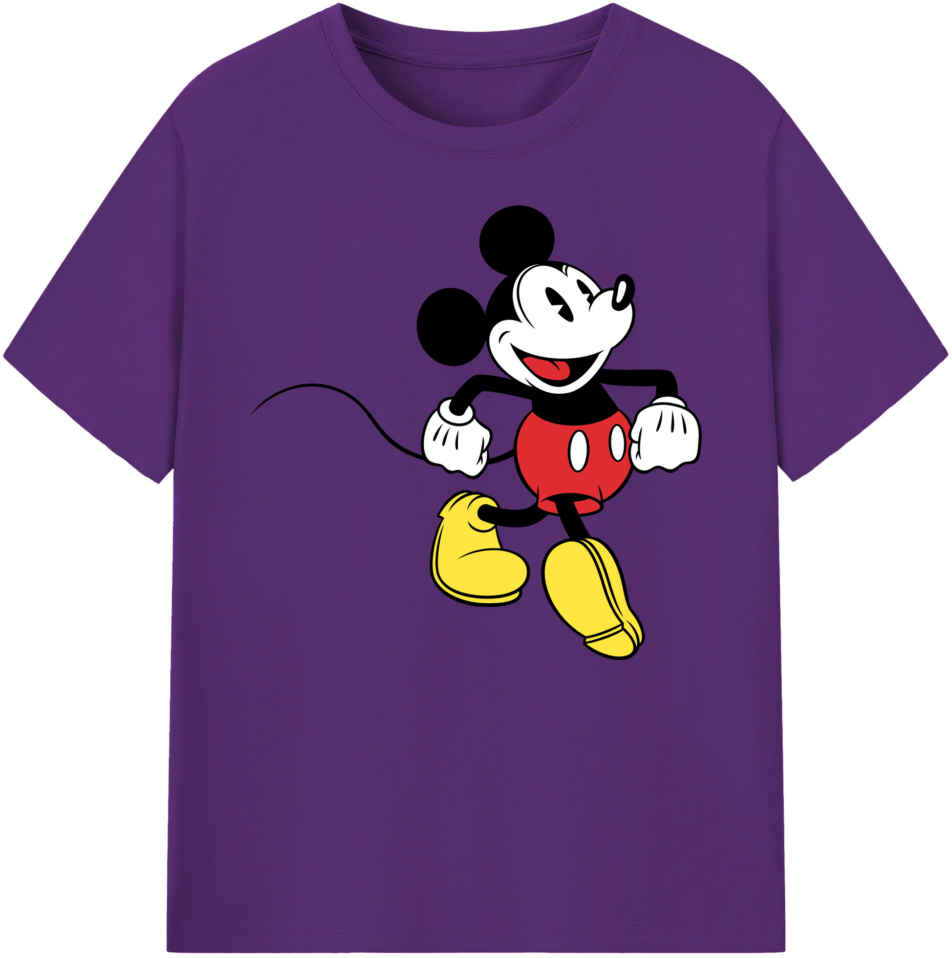 ミッキーマウス Mickey Mouse 綿100％ メンズ半袖Tシャツ｜肌触りやわらか＆通気性