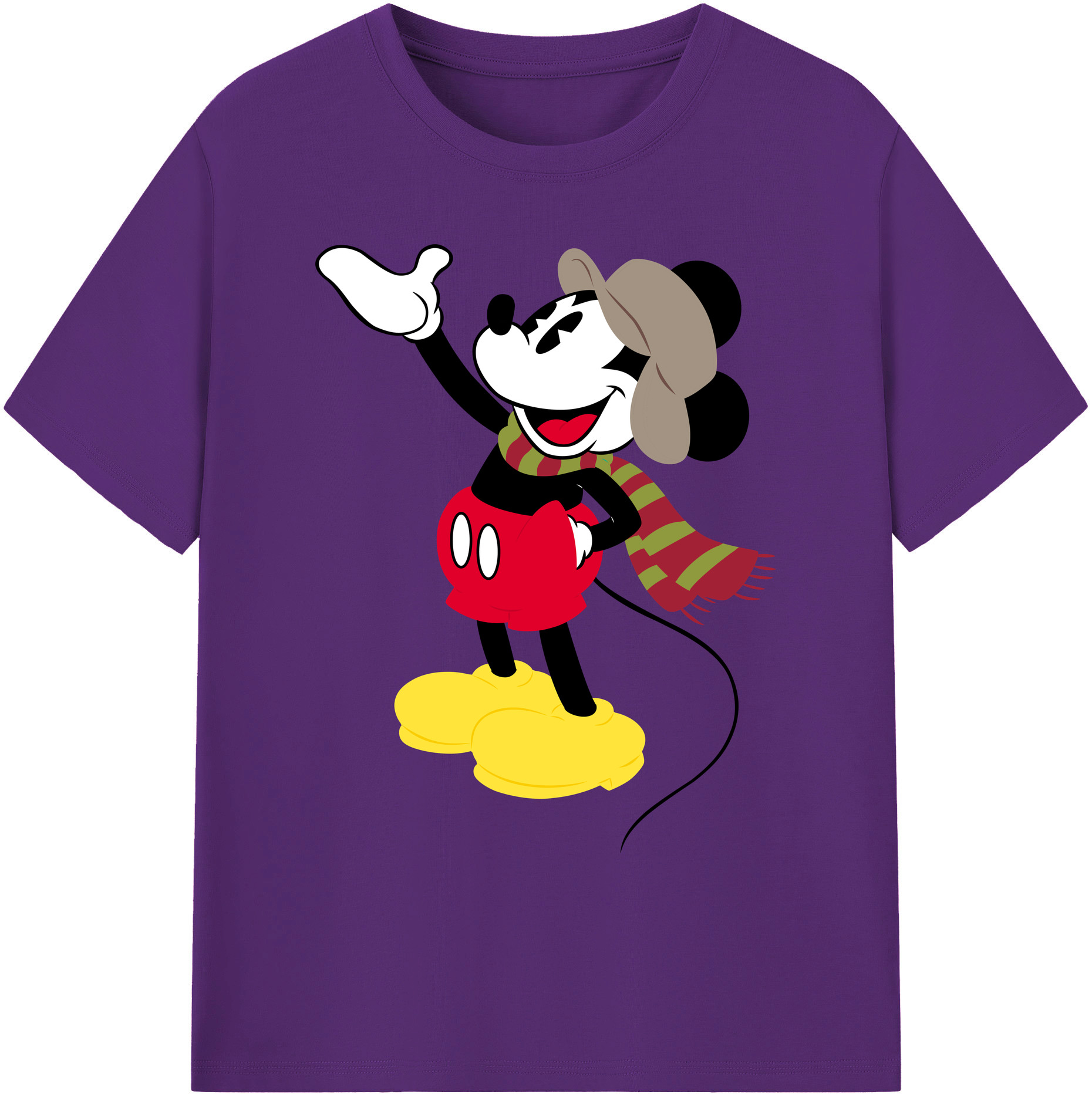ミッキーマウス Mickey Mouse 綿100％ メンズ半袖Tシャツ｜肌触りやわらか＆通気性
