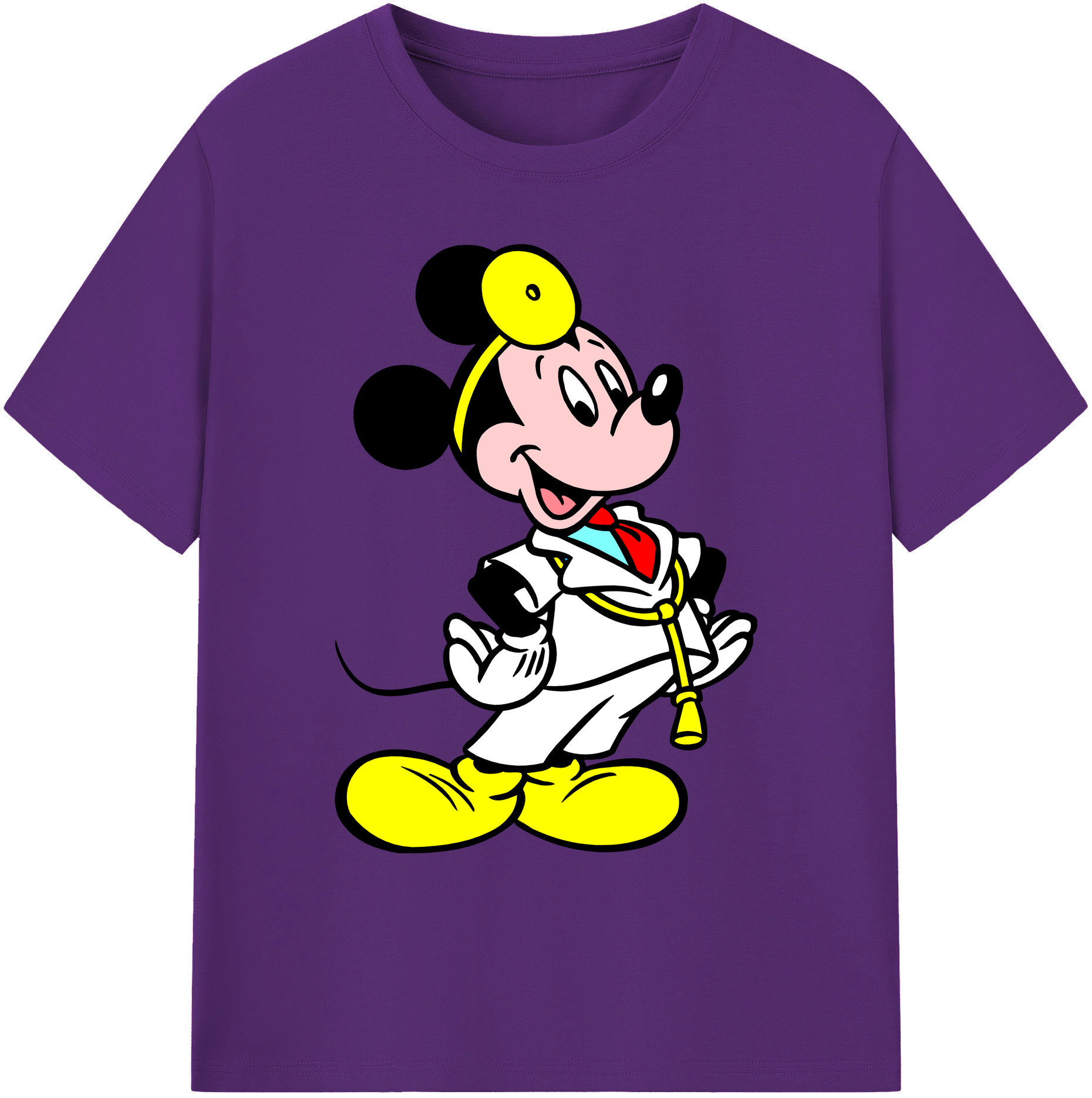 ミッキーマウス Mickey Mouse 綿100％ メンズ半袖Tシャツ｜肌触りやわらか＆通気性