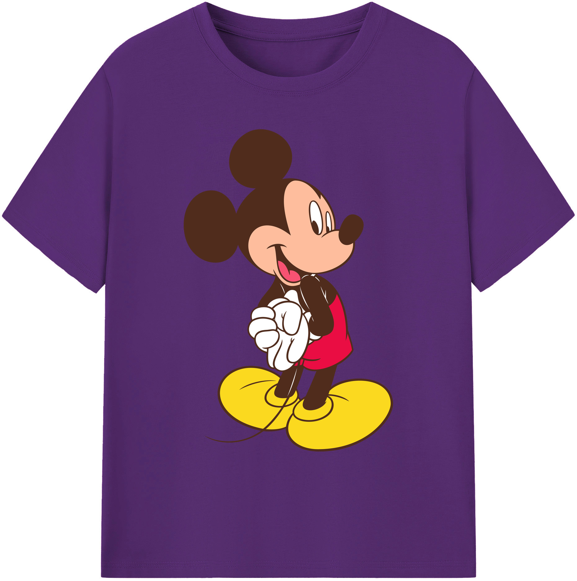 ミッキーマウス Mickey Mouse 綿100％ メンズ半袖Tシャツ｜肌触りやわらか＆通気性