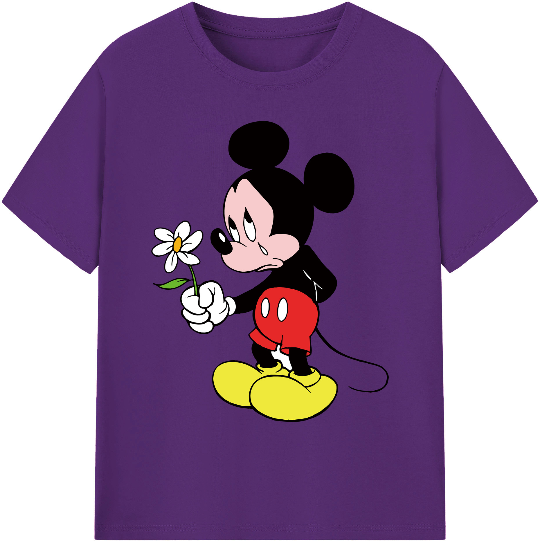 ミッキーマウス Mickey Mouse 綿100％ メンズ半袖Tシャツ｜肌触りやわらか＆通気性