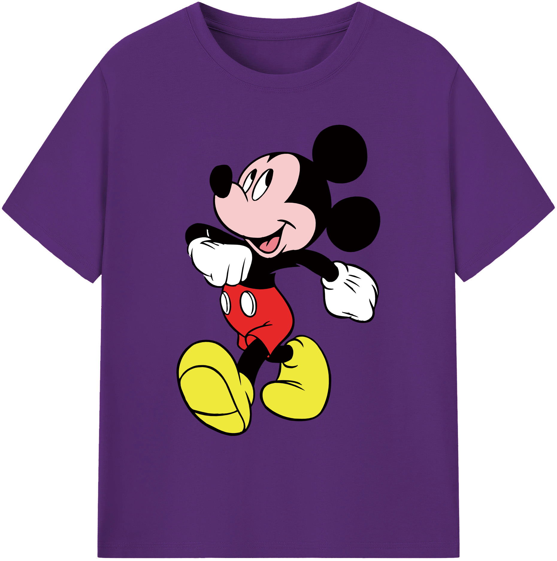 ミッキーマウス Mickey Mouse 綿100％ メンズ半袖Tシャツ｜肌触りやわらか＆通気性