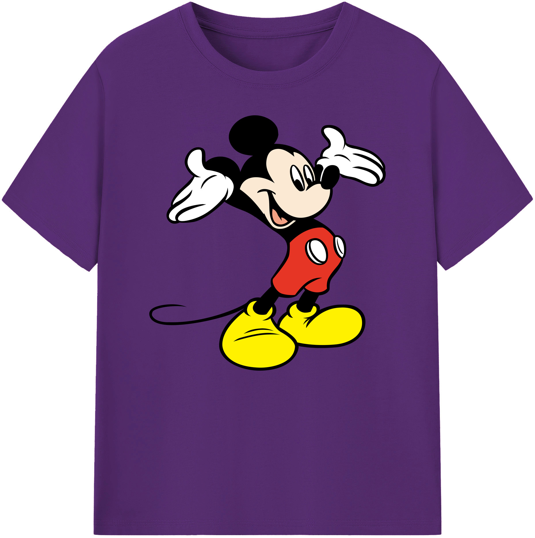 ミッキーマウス Mickey Mouse 綿100％ メンズ半袖Tシャツ｜肌触りやわらか＆通気性