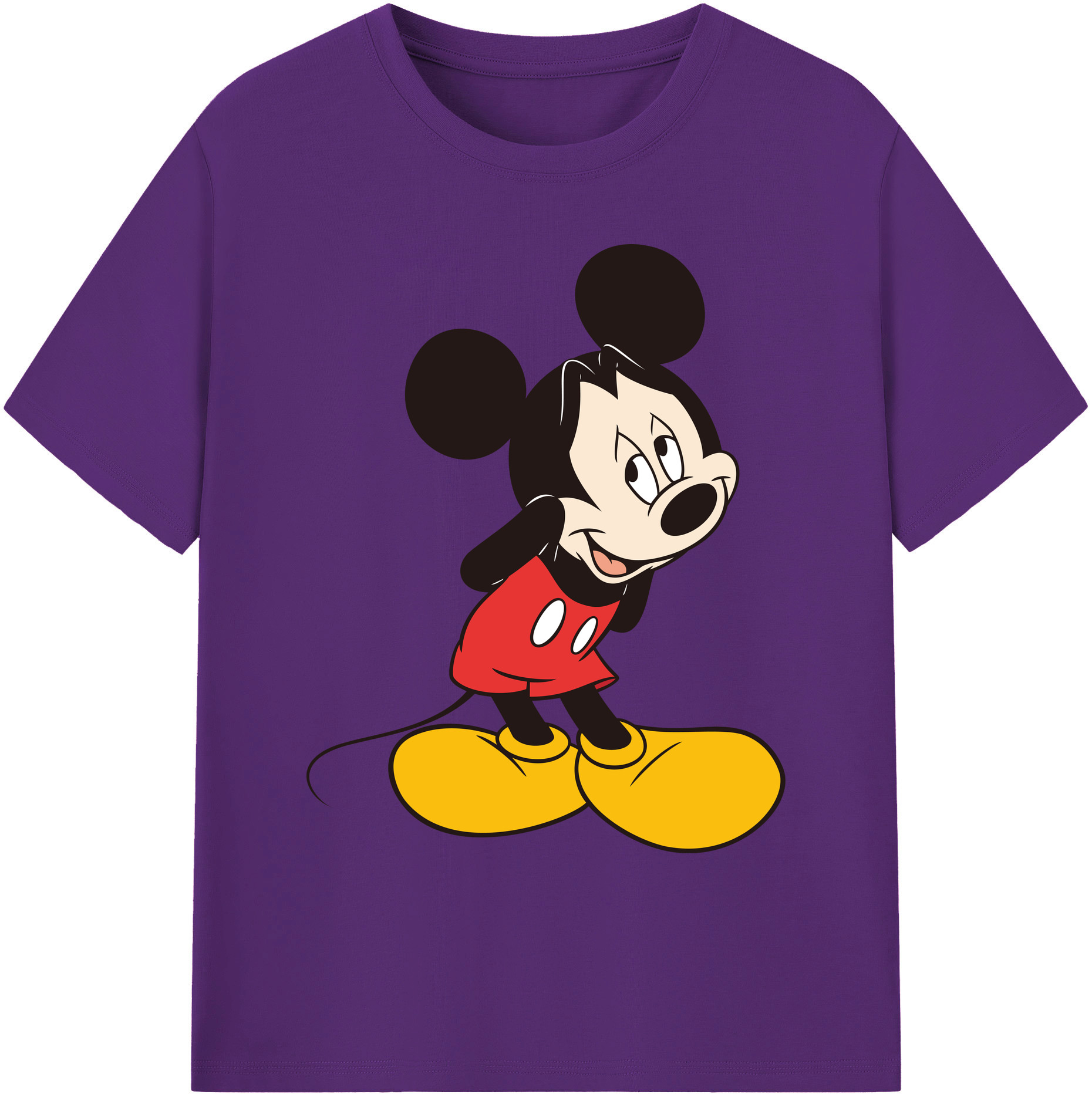 ミッキーマウス Mickey Mouse 綿100％ メンズ半袖Tシャツ｜肌触りやわらか＆通気性