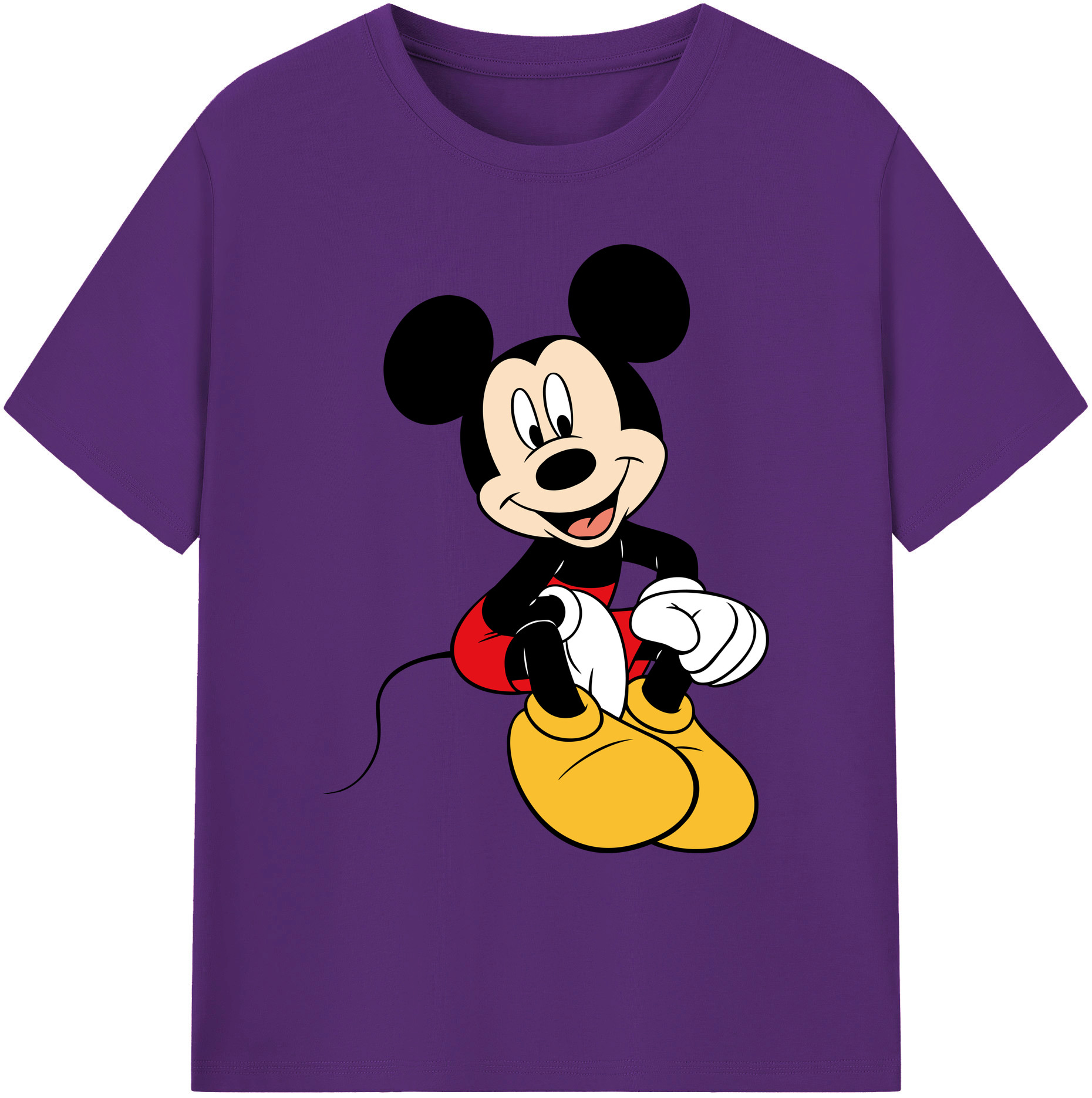 ミッキーマウス Mickey Mouse 綿100％ メンズ半袖Tシャツ｜肌触りやわらか＆通気性