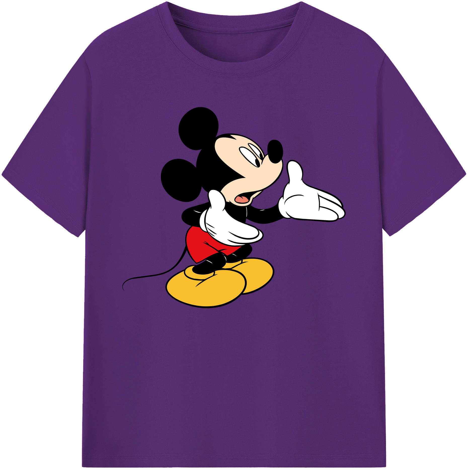 ミッキーマウス Mickey Mouse 綿100％ メンズ半袖Tシャツ｜肌触りやわらか＆通気性