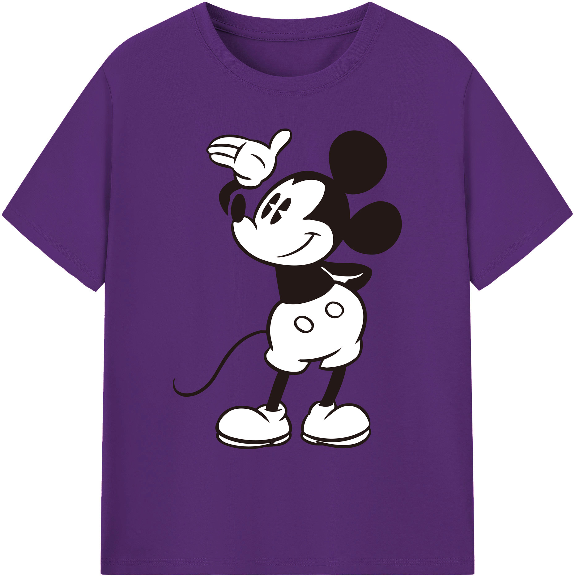 ミッキーマウス Mickey Mouse 綿100％ メンズ半袖Tシャツ｜肌触りやわらか＆通気性