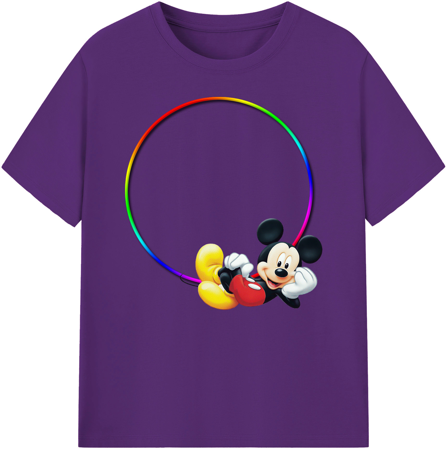ミッキーマウス Mickey Mouse 綿100％ メンズ半袖Tシャツ｜肌触りやわらか＆通気性