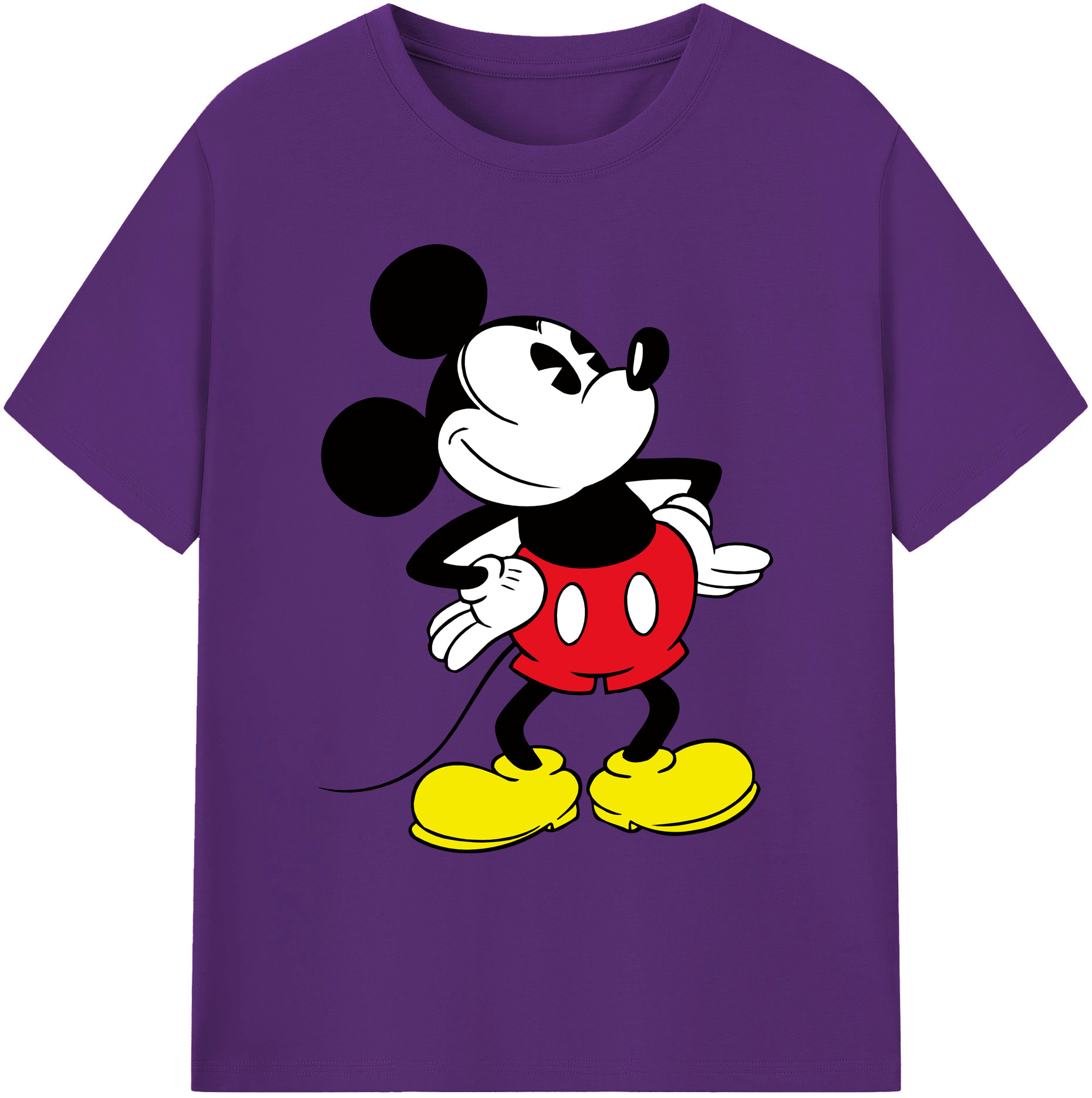 ミッキーマウス Mickey Mouse 綿100％ メンズ半袖Tシャツ｜肌触りやわらか＆通気性