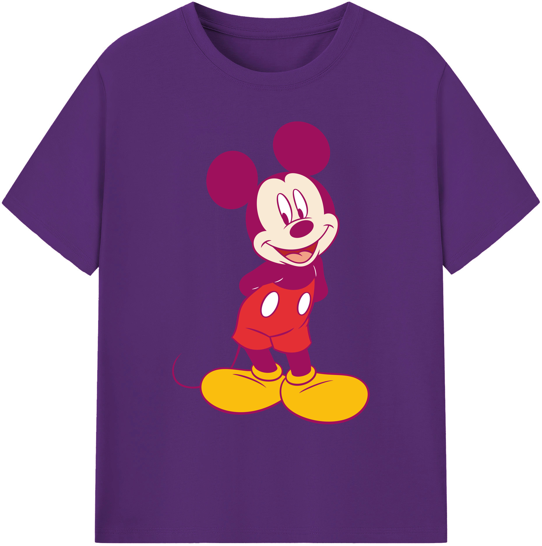 ミッキーマウス Mickey Mouse 綿100％ メンズ半袖Tシャツ｜肌触りやわらか＆通気性