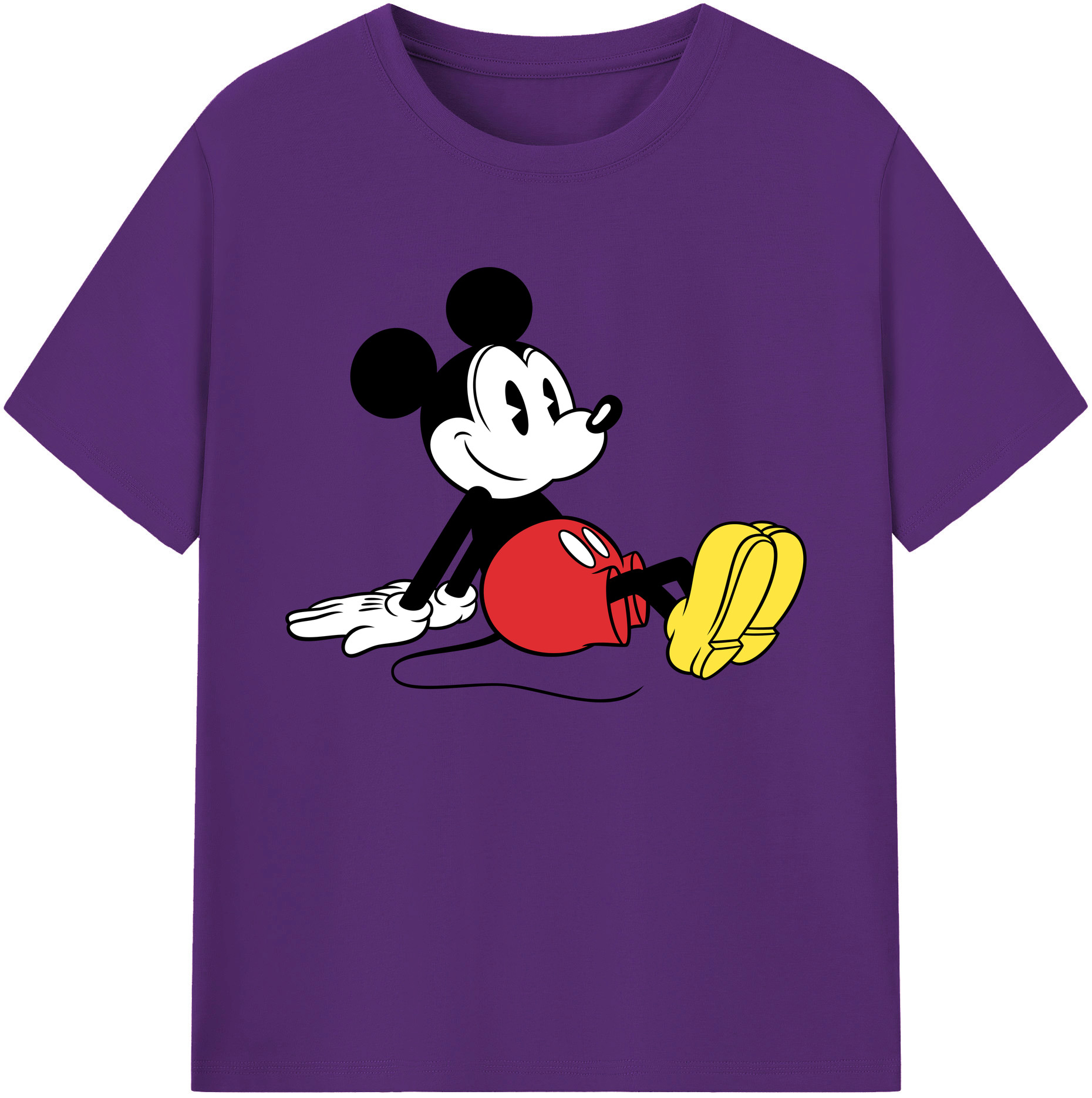 ミッキーマウス Mickey Mouse 綿100％ メンズ半袖Tシャツ｜肌触りやわらか＆通気性