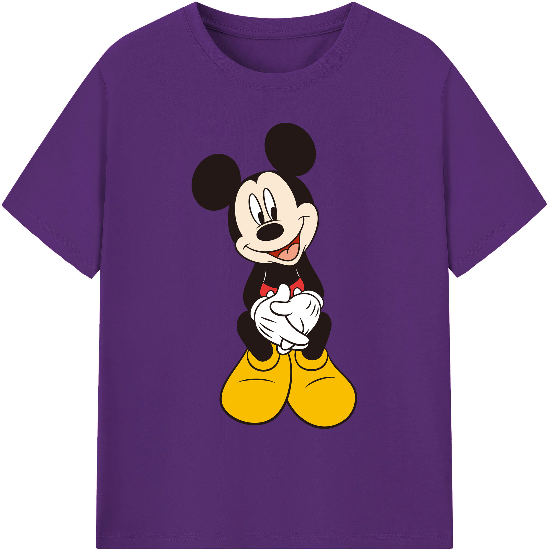 ミッキーマウス Mickey Mouse 綿100％ メンズ半袖Tシャツ｜肌触りやわらか＆通気性