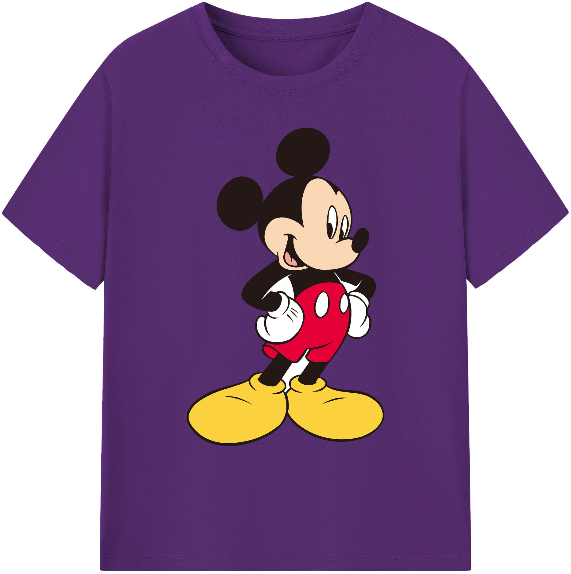 ミッキーマウス Mickey Mouse 綿100％ メンズ半袖Tシャツ｜肌触りやわらか＆通気性