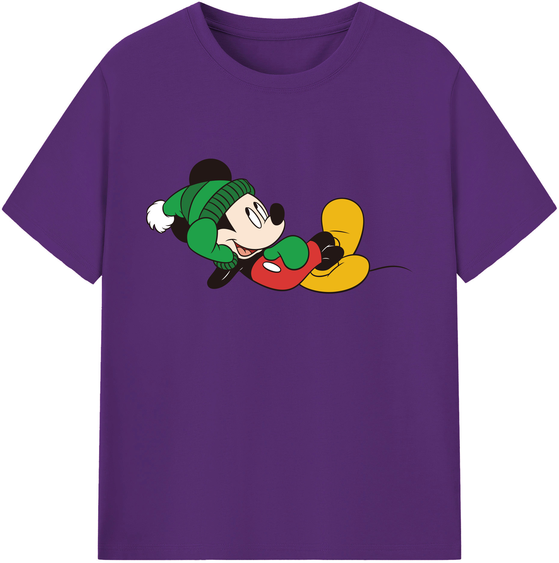 ミッキーマウス Mickey Mouse 綿100％ メンズ半袖Tシャツ｜肌触りやわらか＆通気性