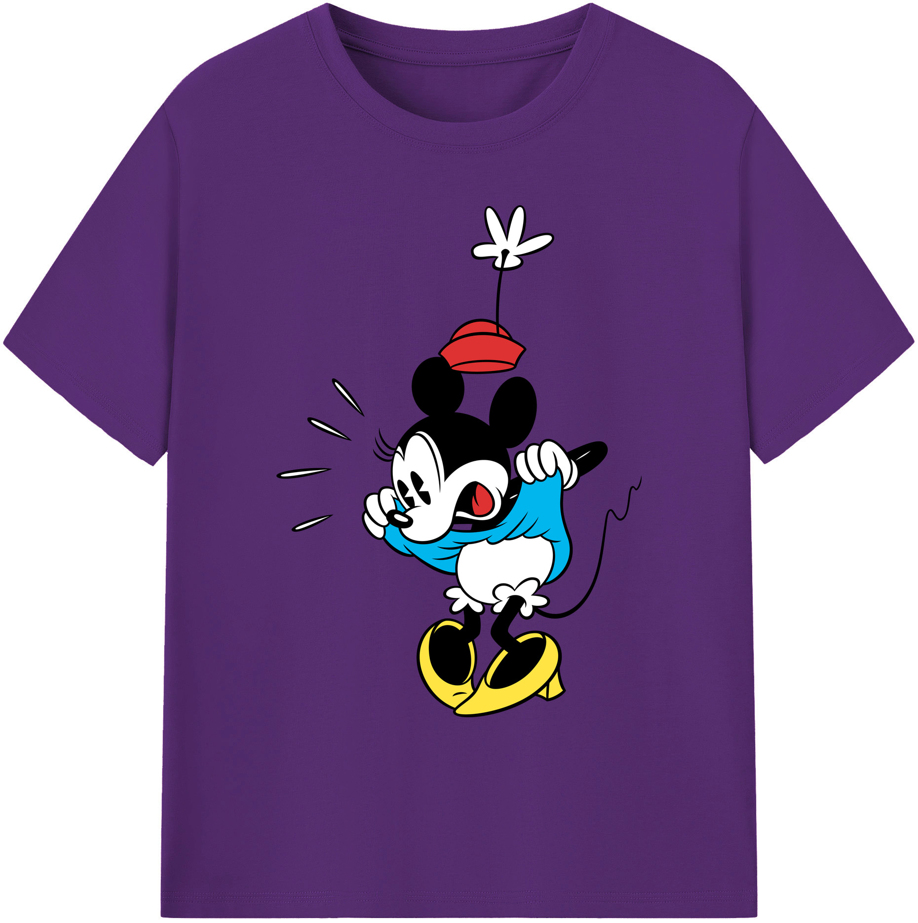 ミッキーマウス Mickey Mouse 綿100％ メンズ半袖Tシャツ｜肌触りやわらか＆通気性