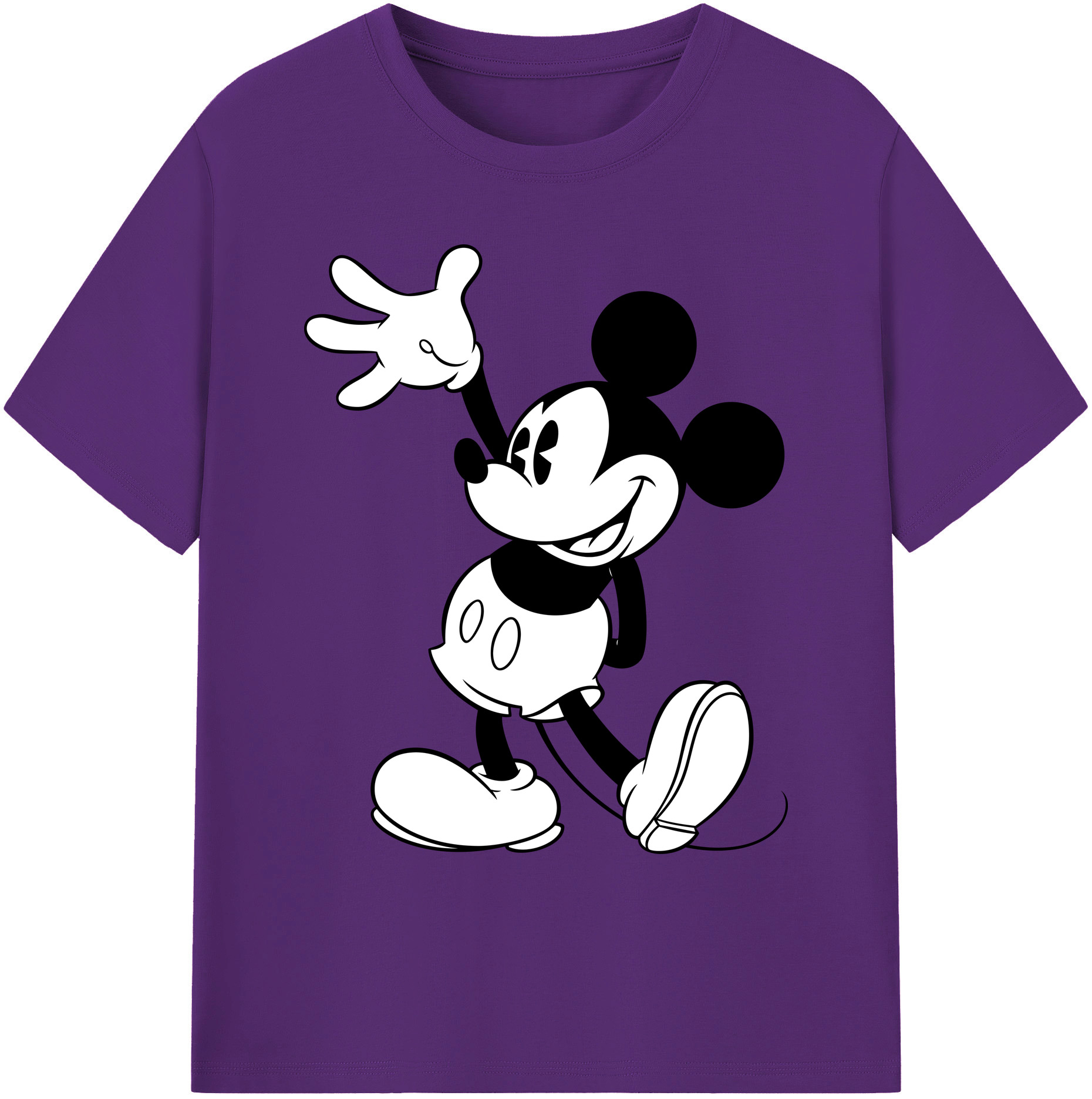 ミッキーマウス Mickey Mouse 綿100％ メンズ半袖Tシャツ｜肌触りやわらか＆通気性