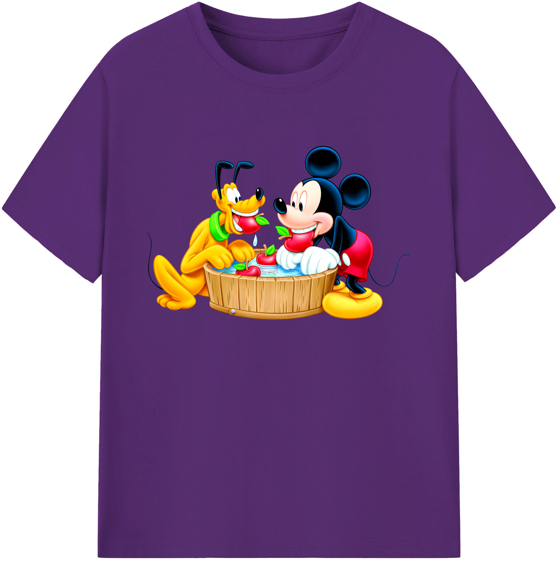 ミッキーマウス Mickey Mouse 綿100％ メンズ半袖Tシャツ｜肌触りやわらか＆通気性