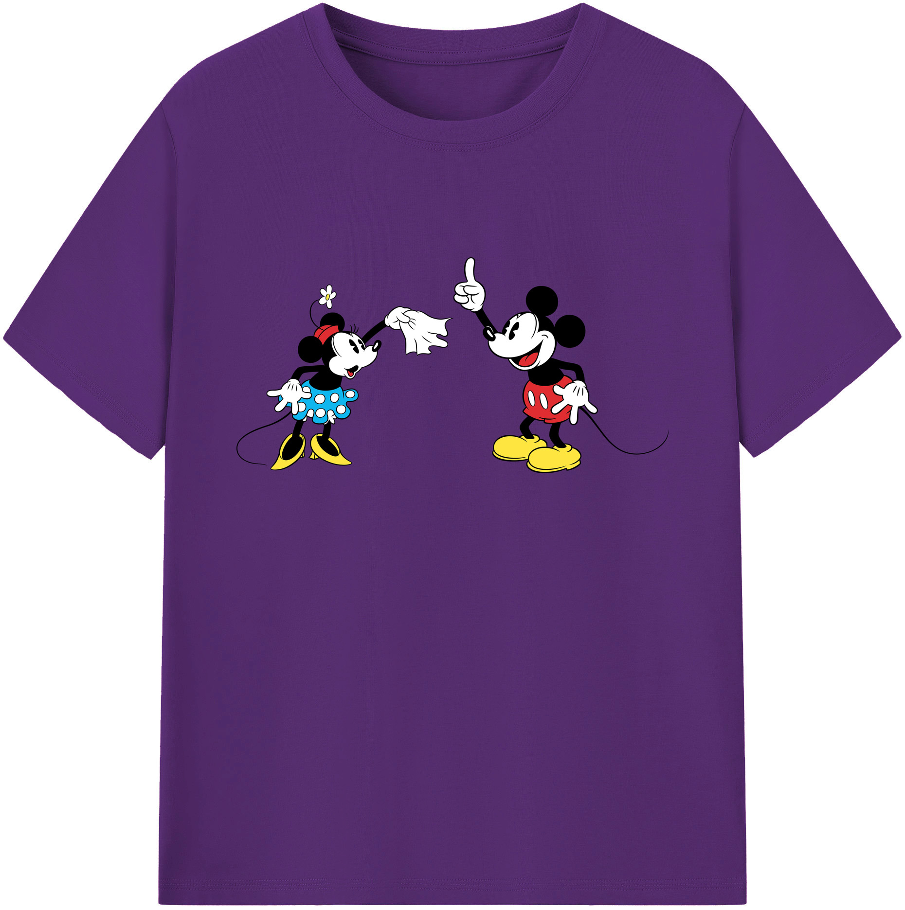 ミッキーマウス Mickey Mouse 綿100％ メンズ半袖Tシャツ｜肌触りやわらか＆通気性