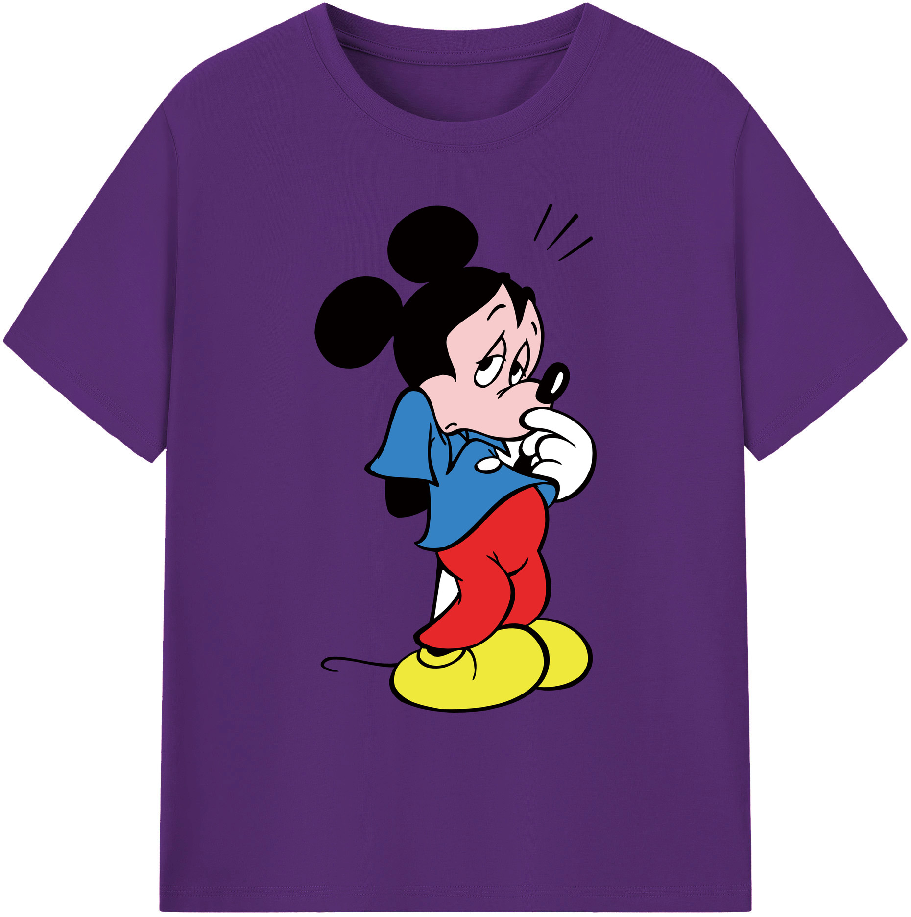 ミッキーマウス Mickey Mouse 綿100％ メンズ半袖Tシャツ｜肌触りやわらか＆通気性