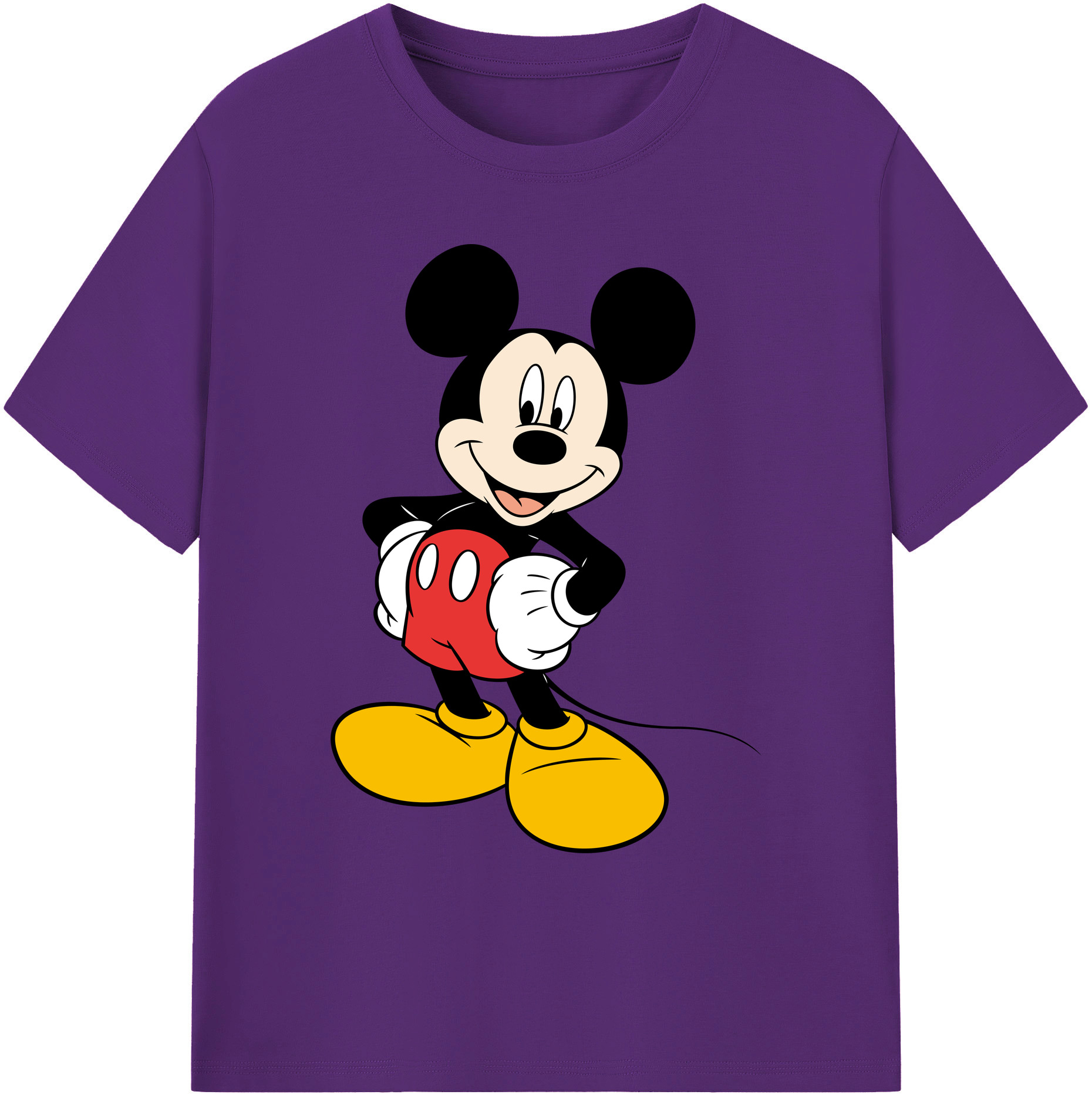 ミッキーマウス Mickey Mouse 綿100％ メンズ半袖Tシャツ｜肌触りやわらか＆通気性