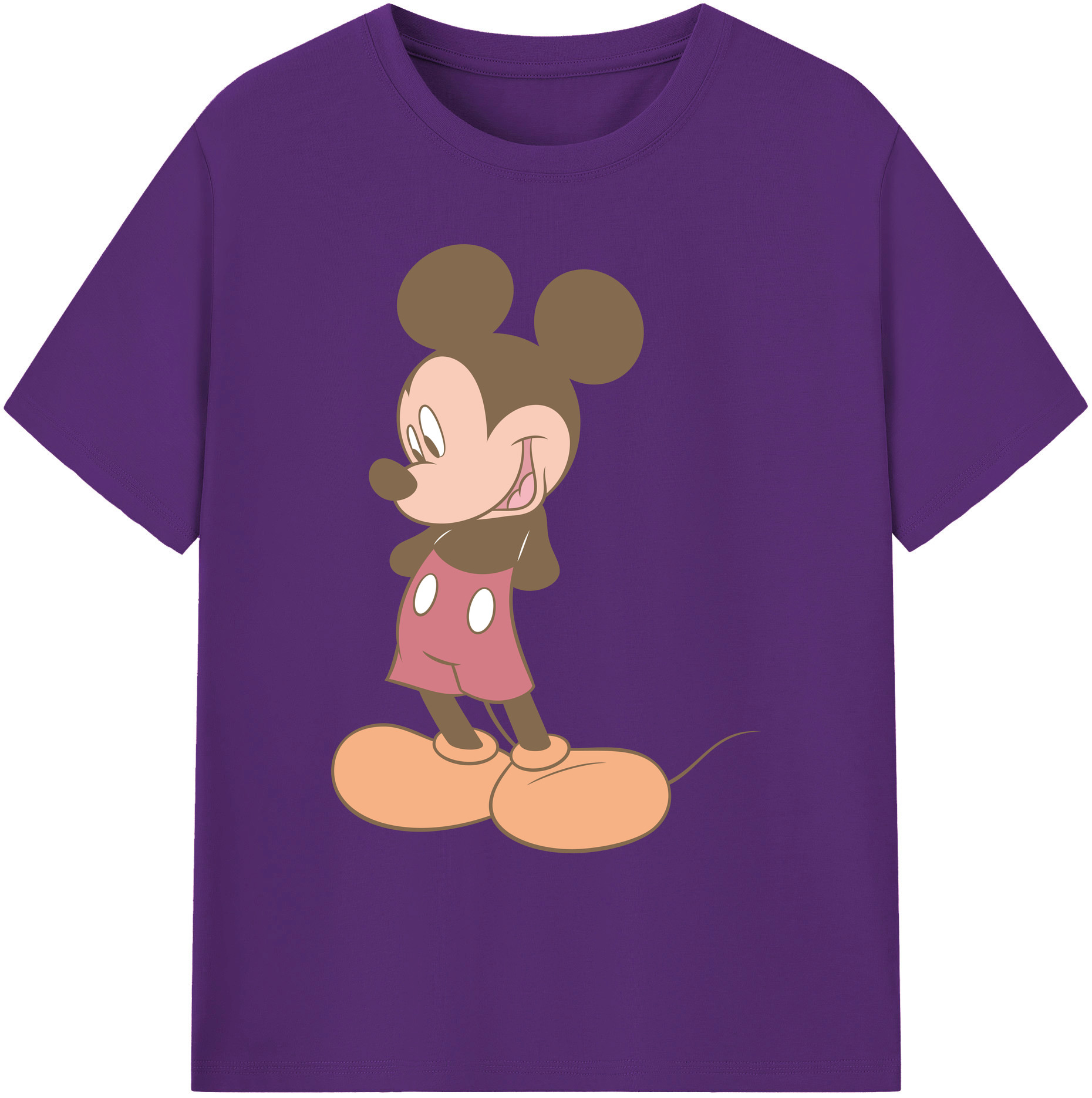 ミッキーマウス Mickey Mouse 綿100％ メンズ半袖Tシャツ｜肌触りやわらか＆通気性