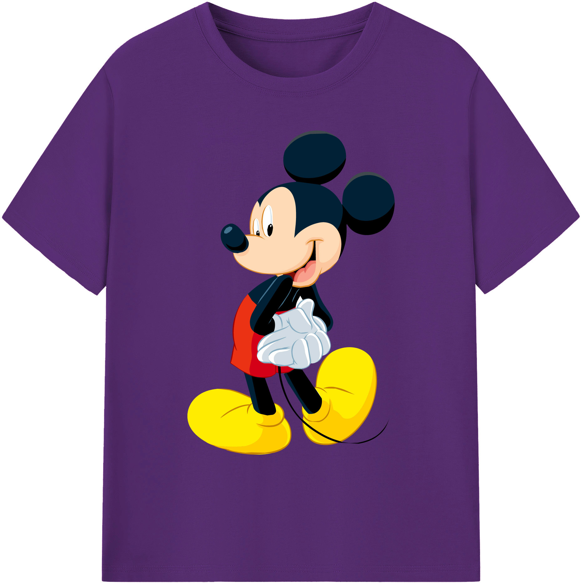 ミッキーマウス Mickey Mouse 綿100％ メンズ半袖Tシャツ｜肌触りやわらか＆通気性