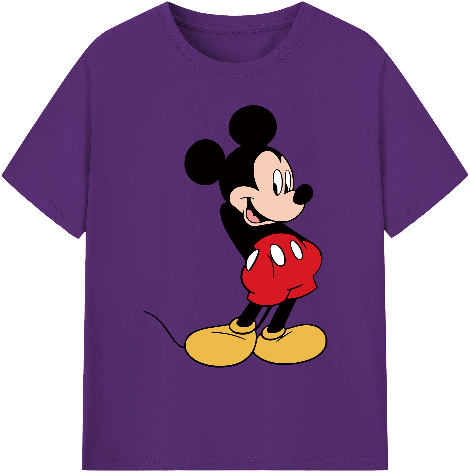 ミッキーマウス Mickey Mouse 綿100％ メンズ半袖Tシャツ｜肌触りやわらか＆通気性